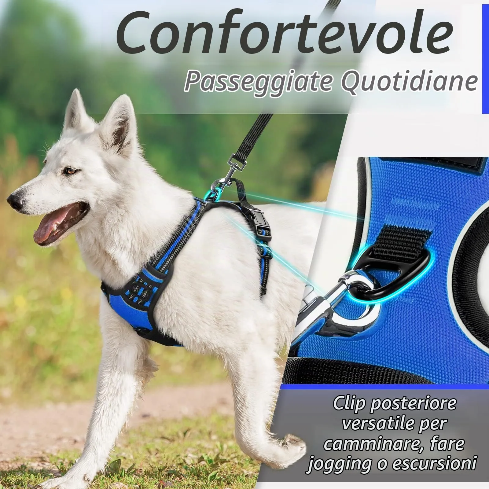 Eagloo Pettorina Cane Anti Tiro, Blu, Taglia L - immagine 4
