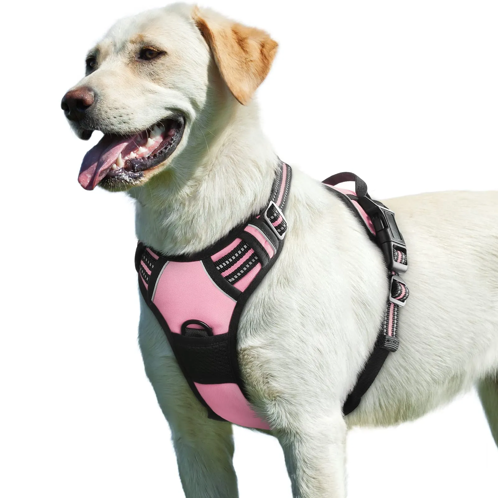 Eagloo Pettorina Cane ad H Anti Tiro, Rosa, Taglia L - immagine 1