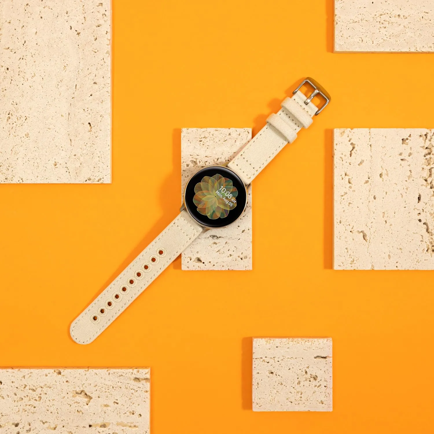 Archer Watch Straps Cinturini per Orologio in Tela a Sgancio Rapido, Bianco Avorio, 18mm - immagine 2