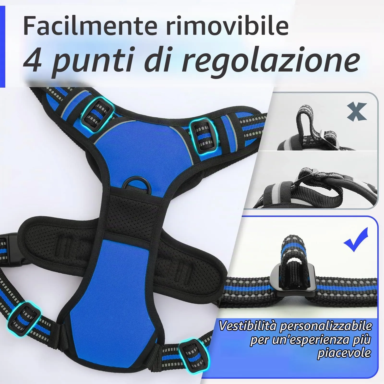 Eagloo Pettorina Cane Anti Tiro, Taglia M, Blu - immagine 9