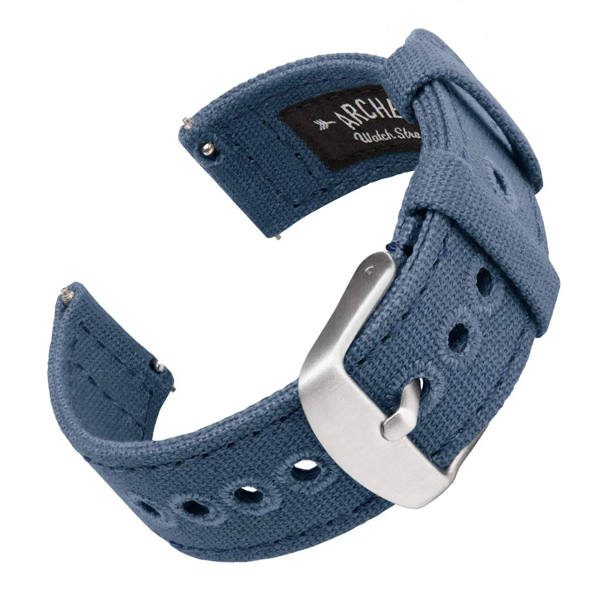 Archer Watch Straps Cinturino in Tela a Sgancio Rapido, Blu Indaco, 20mm - immagine 1