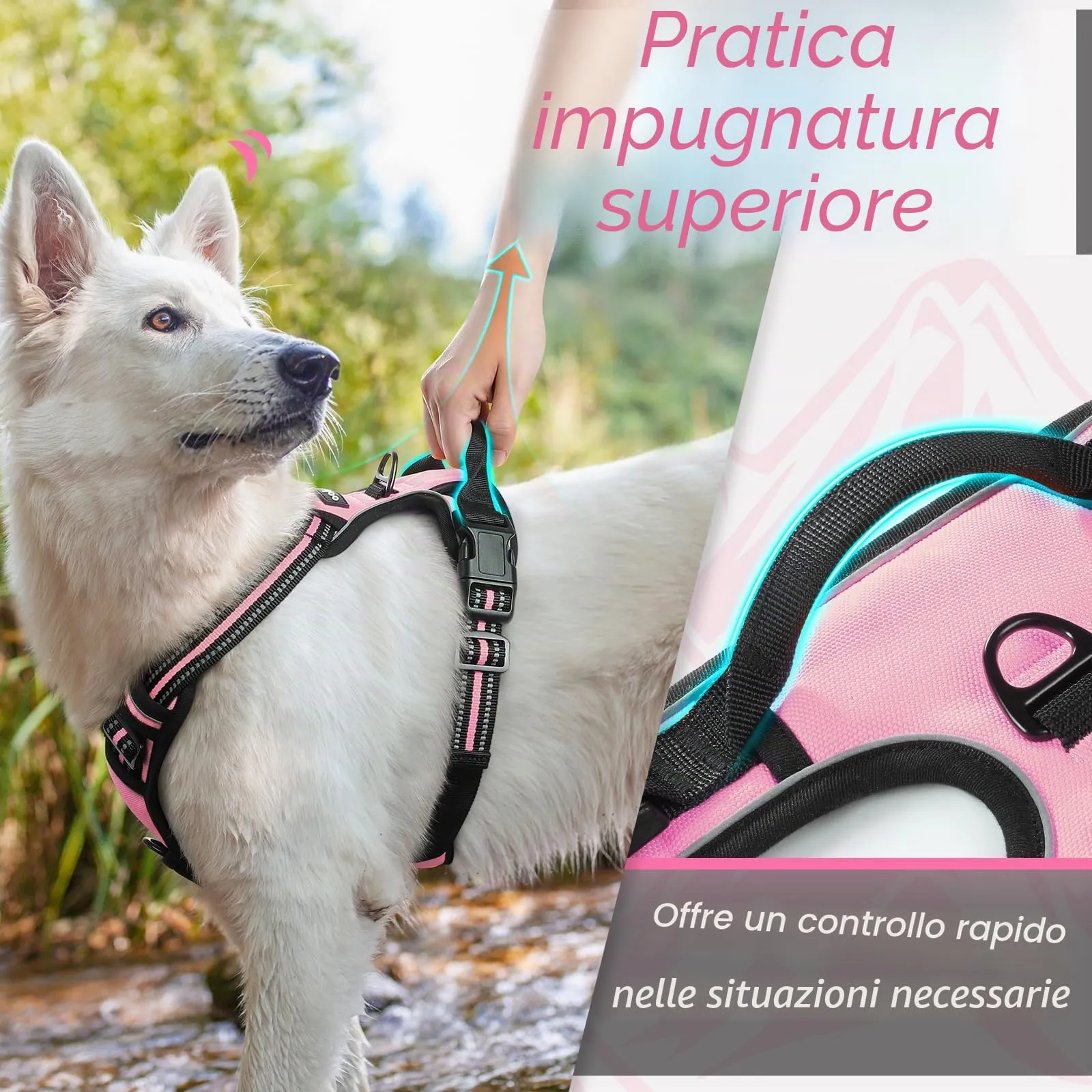 Eagloo Pettorina Cane Anti Tiro, Rosa, Taglia XL - immagine 5