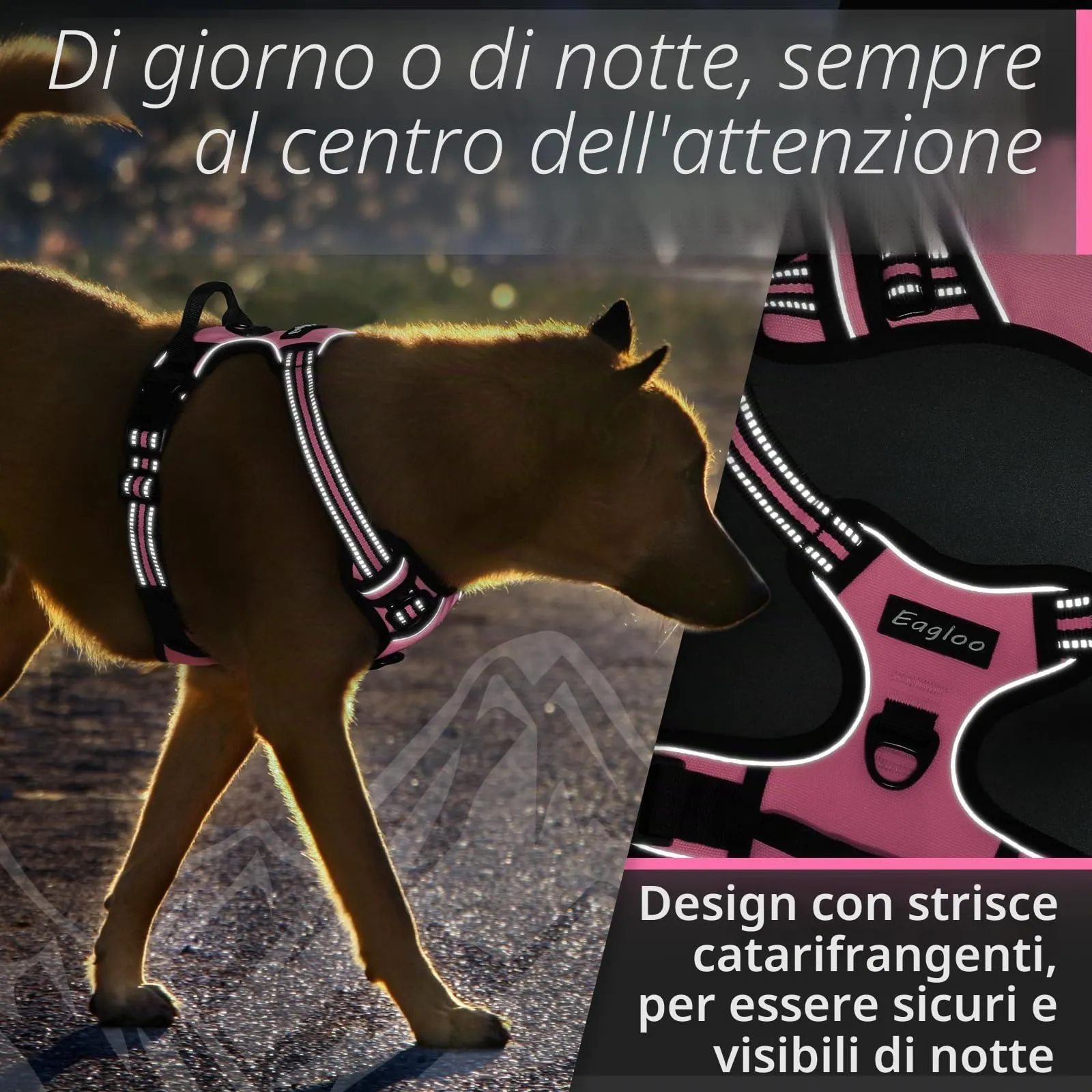 Eagloo Pettorina Cane Anti Tiro, Rosa, Taglia XL - immagine 8