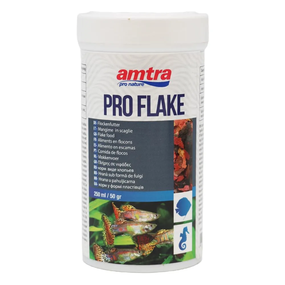 Amtra Pro Flake 250 ml - Mangime di base completo per pesci d’acquario d’acqua dolce e marina - immagine 1