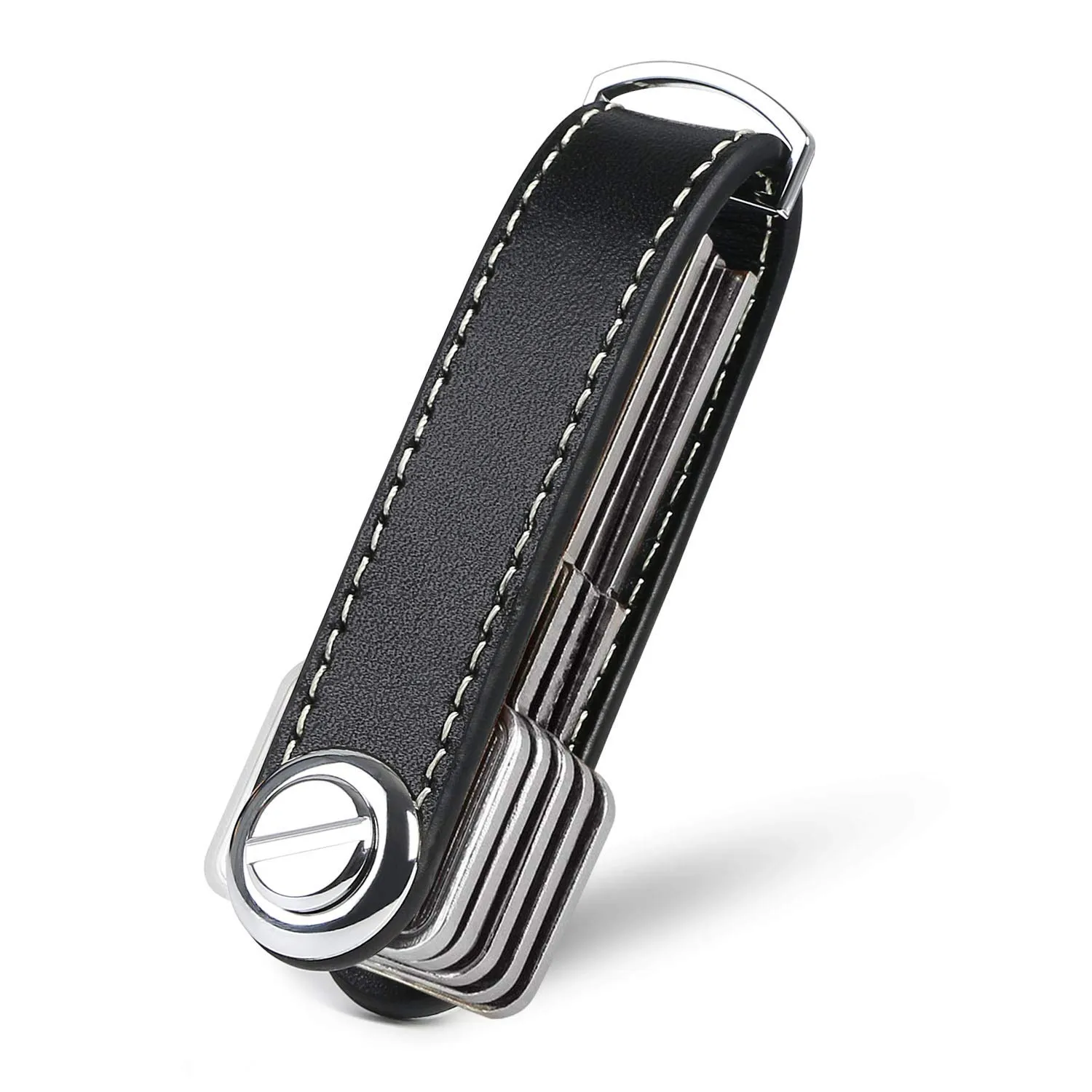 flintronic Organizzatore di Chiavi in Vera Pelle, Pocket Smart Key Holder per 7-9 Chiavi - Nero - immagine 1
