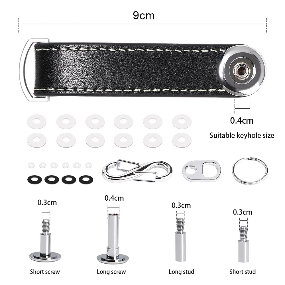 flintronic Organizzatore di Chiavi in Vera Pelle, Pocket Smart Key Holder per 7-9 Chiavi - Nero - immagine 2