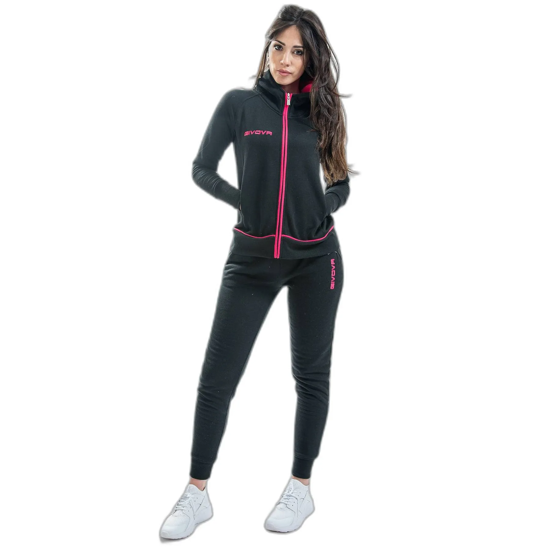 Givova Star New LFB26 Tuta Donna, Nero/Fuxia, S - immagine 1