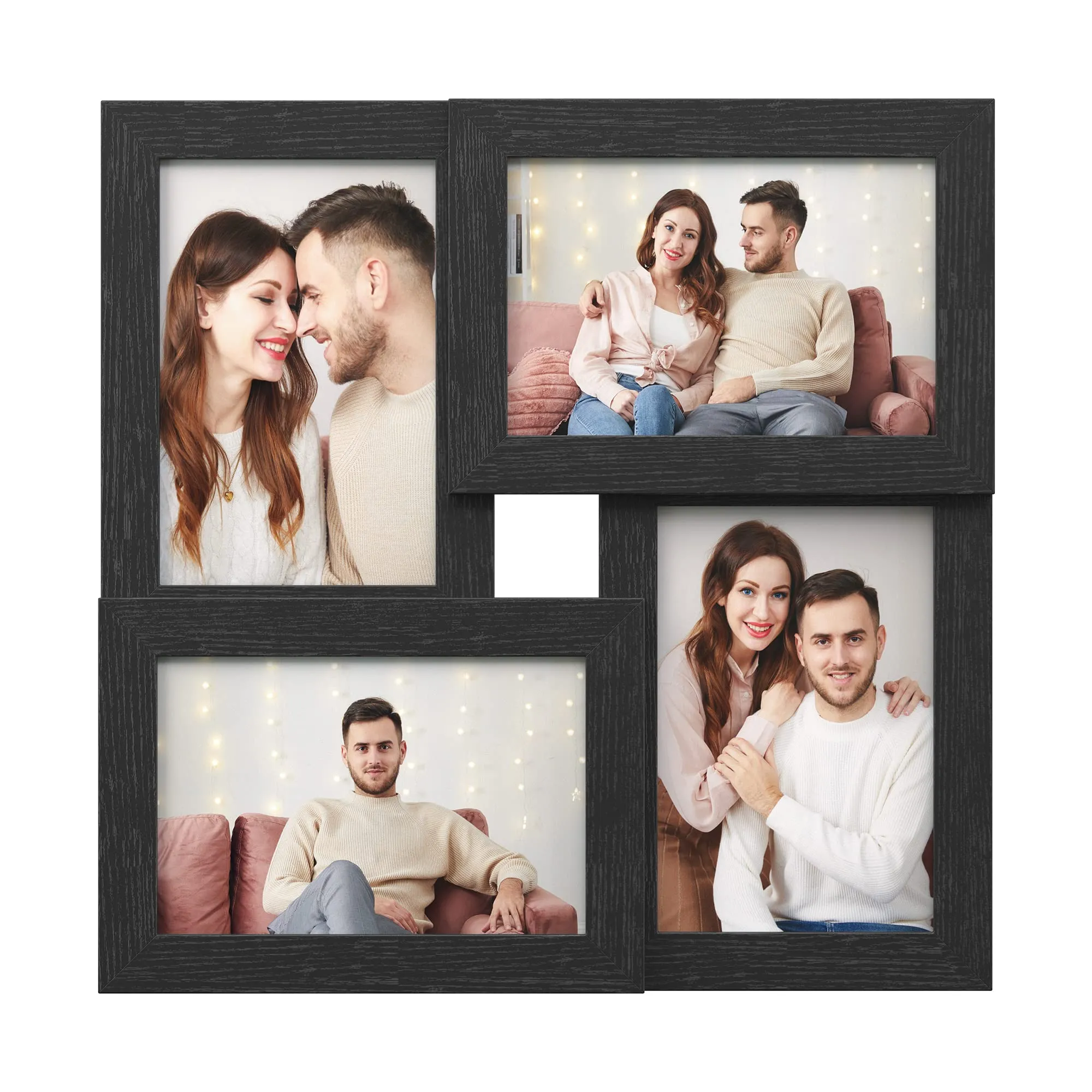 SONGMICS Collage di Cornici per Foto, Set di 4 Portafoto da Parete e Tavolo, 10 x 15 cm, Nero Cenere - immagine 8