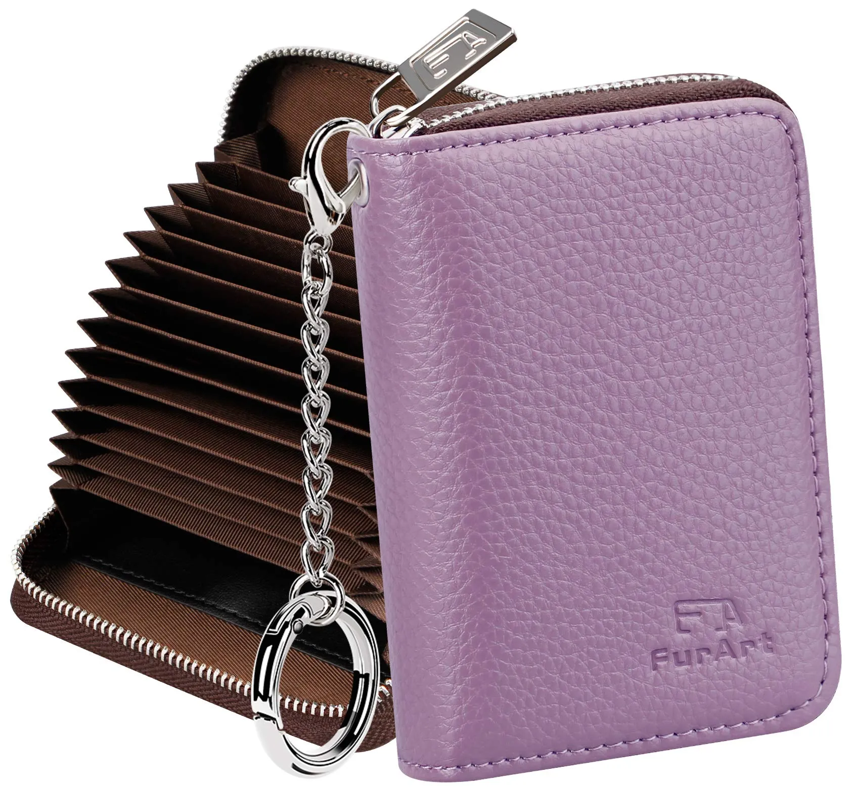 FurArt Porta Carte di Credito con Blocco RFID e Cerniera per Donna e Uomo - immagine 1