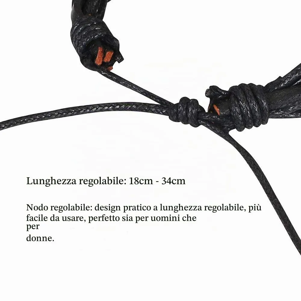 Flintronic Bracciale in Pelle Intrecciato, 6 Pezzi, 18-34cm - immagine 2