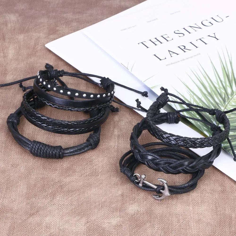 Flintronic Bracciale in Pelle Intrecciato, 6 Pezzi, 18-34cm - immagine 5