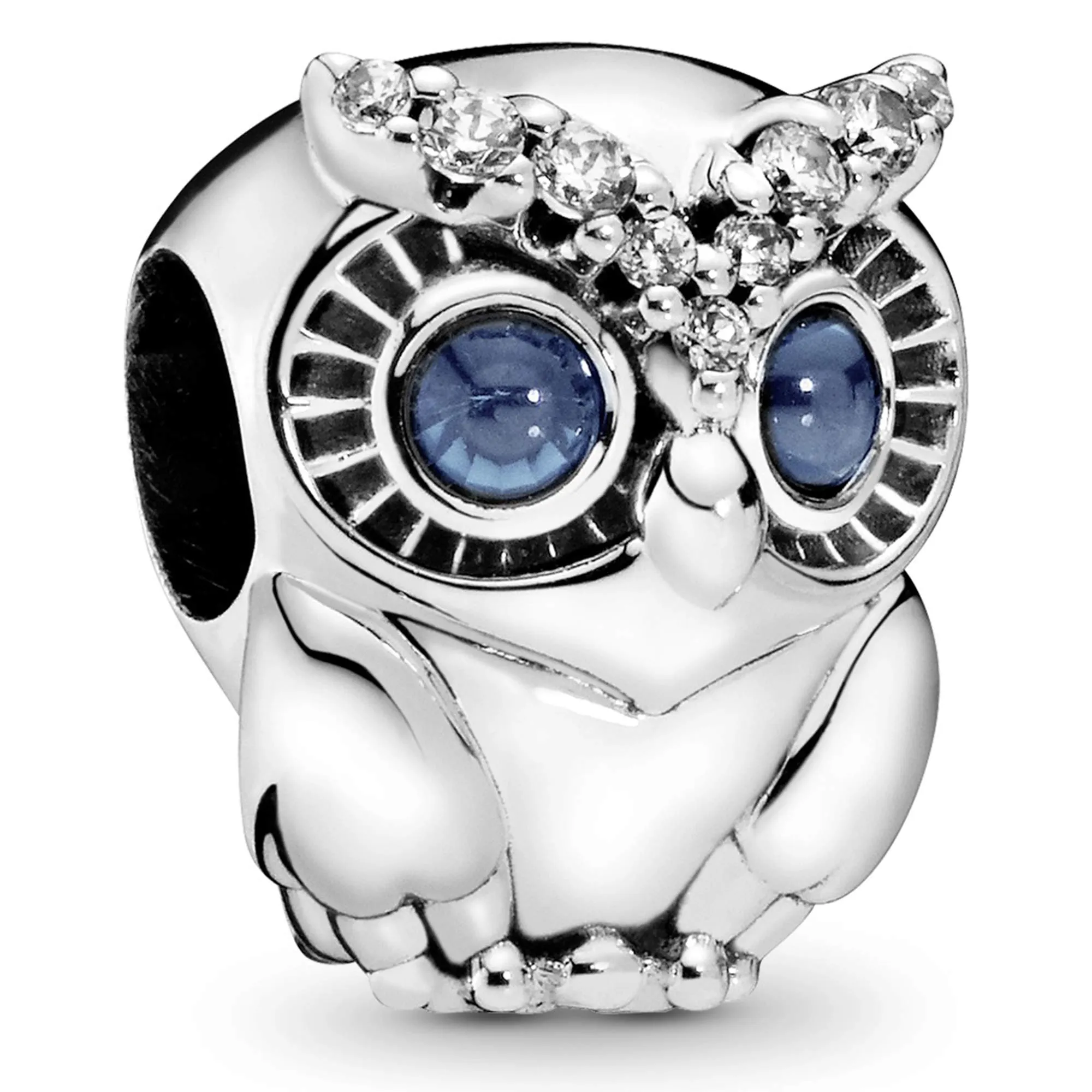 Pandora Passions Ciondolo in Argento Sterling con Gufo, Cristallo Blu Cobalto e Zirconia Cubica Trasparente - immagine 1