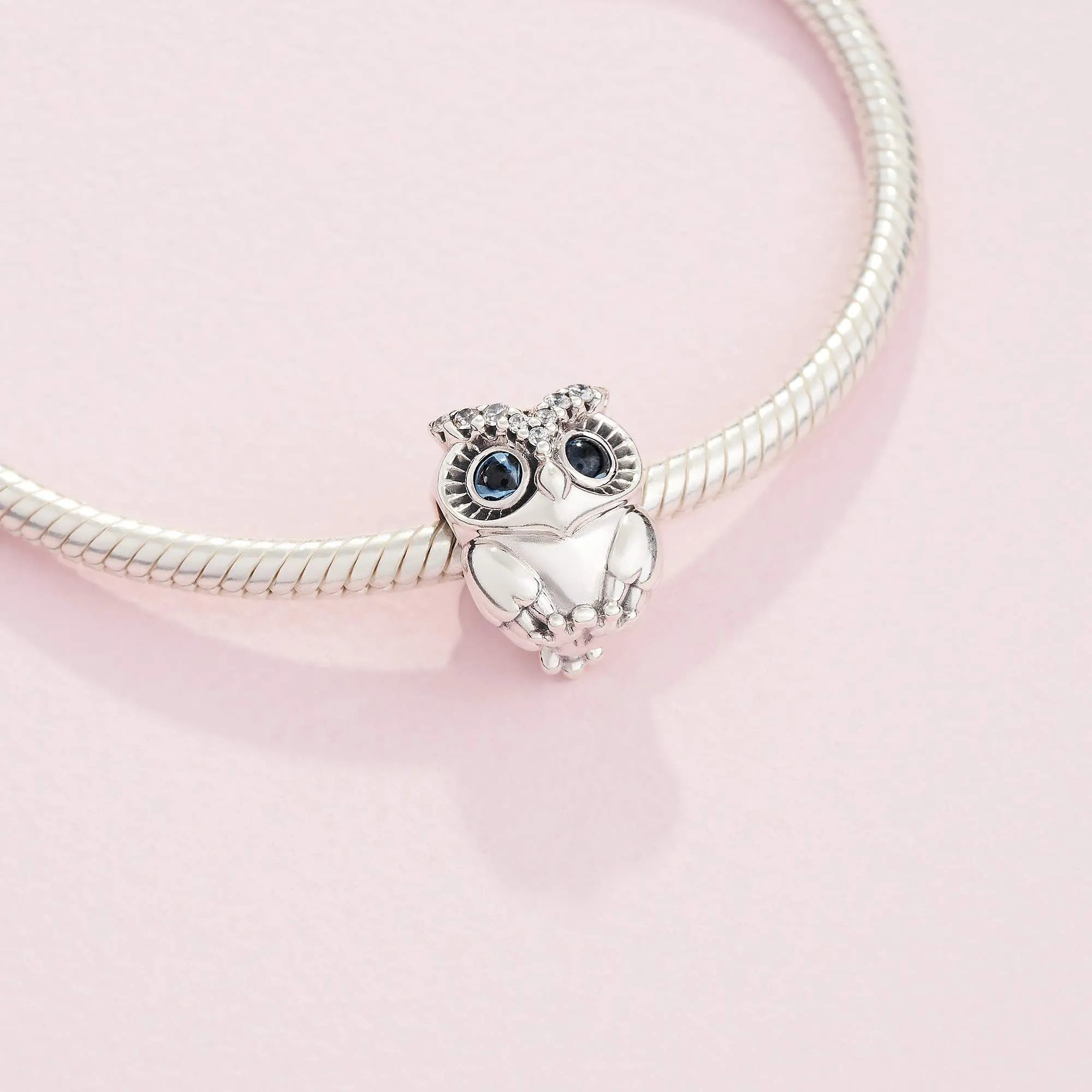 Pandora Passions Ciondolo in Argento Sterling con Gufo, Cristallo Blu Cobalto e Zirconia Cubica Trasparente - immagine 4