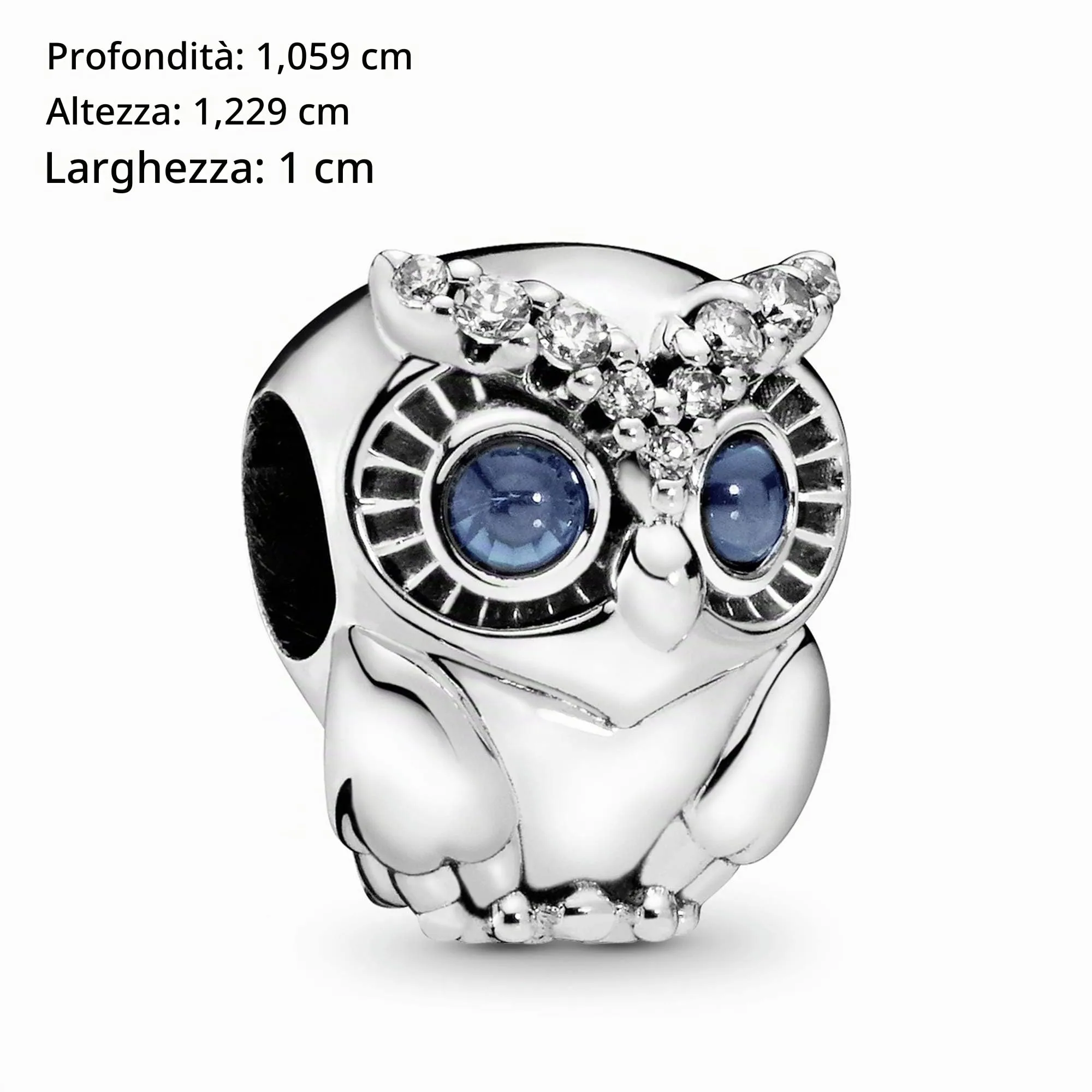 Pandora Passions Ciondolo in Argento Sterling con Gufo, Cristallo Blu Cobalto e Zirconia Cubica Trasparente - immagine 5