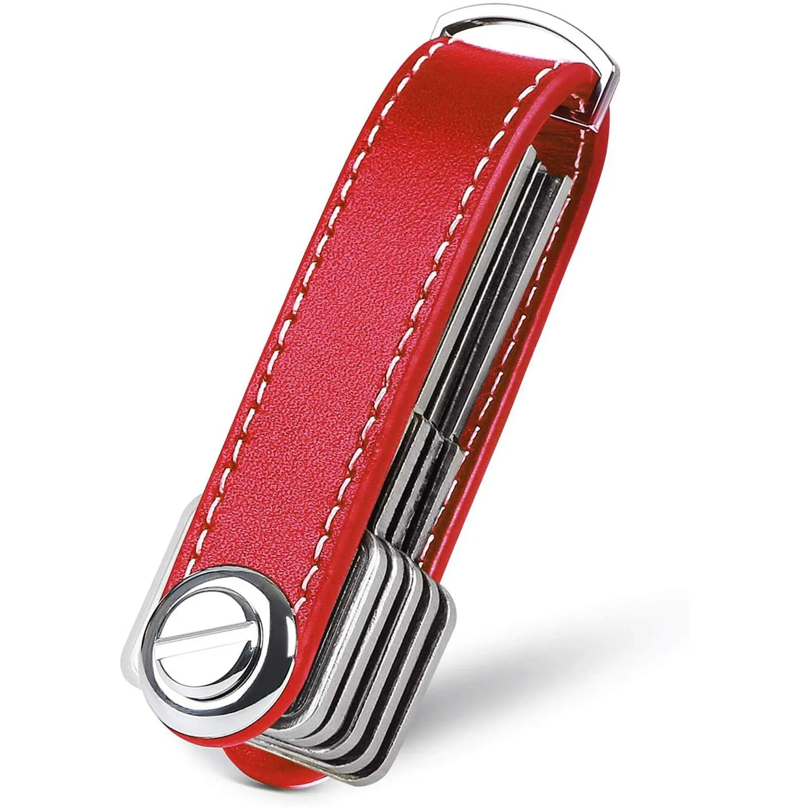 flintronic Organizzatore di Chiavi in Vera Pelle, Pocket Smart Key Holder (7-9 Chiavi) - Rosso - immagine 1