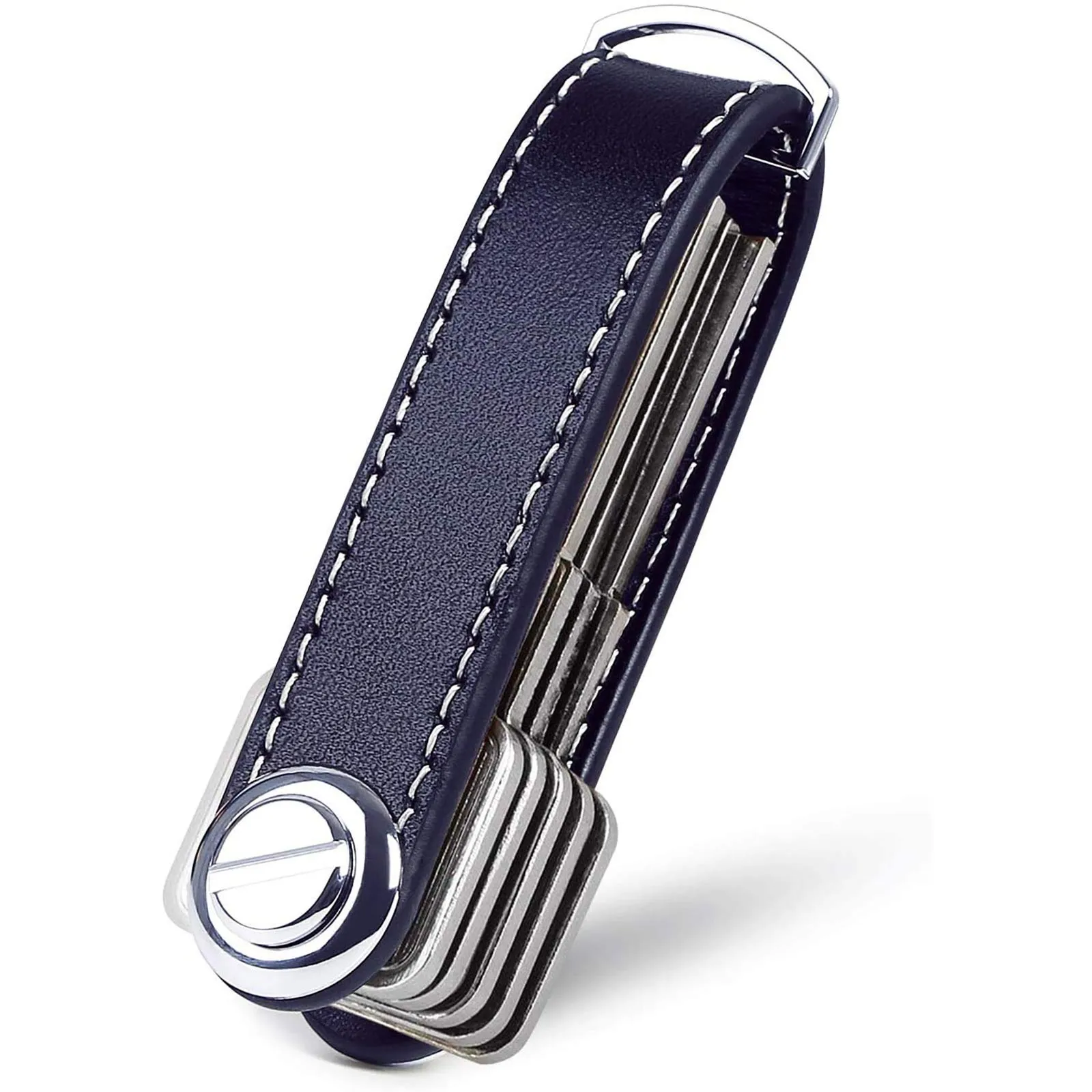 flintronic Organizzatore di Chiavi in Vera Pelle Pocket Smart Key Holder (7-9 Chiavi) - Blu - immagine 1