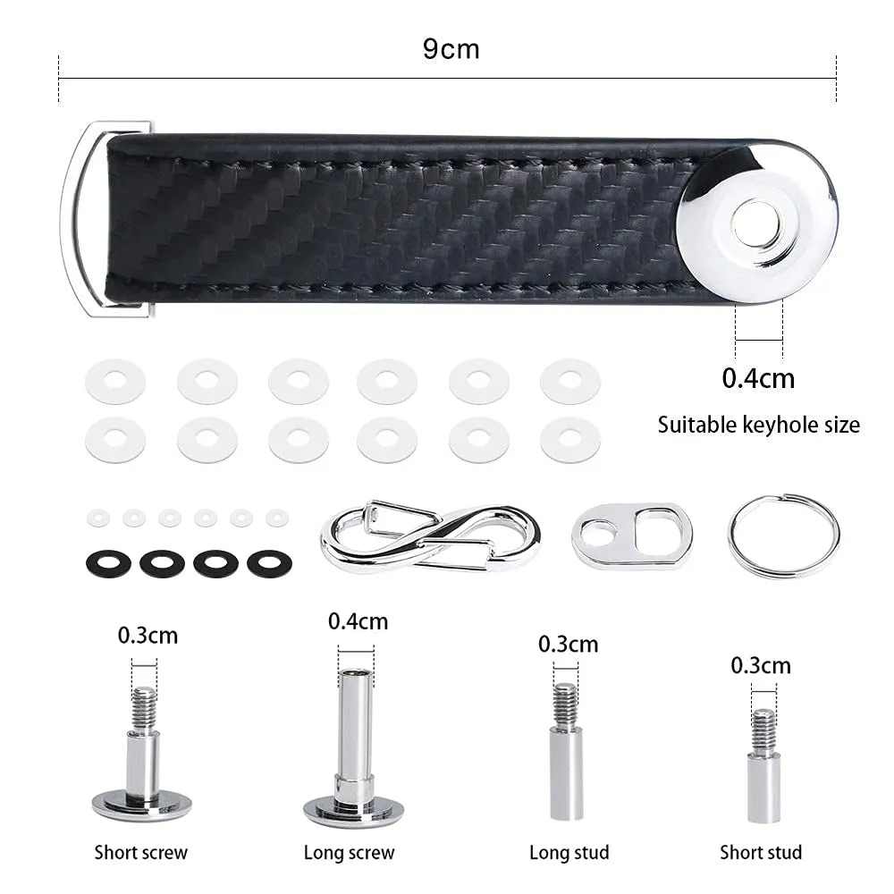 flintronic Organizzatore di Chiavi in Fibra di Carbonio, Pocket Smart Key Holder (7-9 Tasti) - Nero - immagine 2