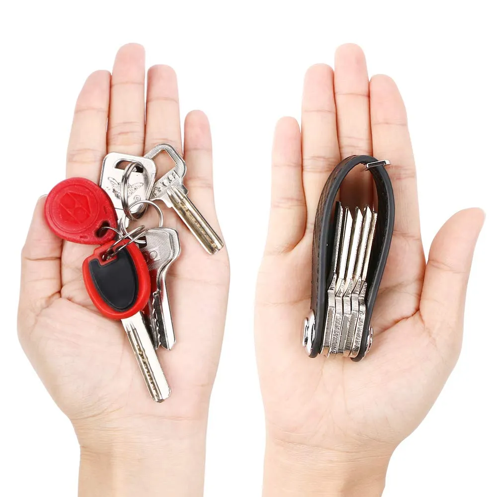flintronic Organizzatore di Chiavi in Fibra di Carbonio, Pocket Smart Key Holder (7-9 Tasti) - Nero - immagine 6