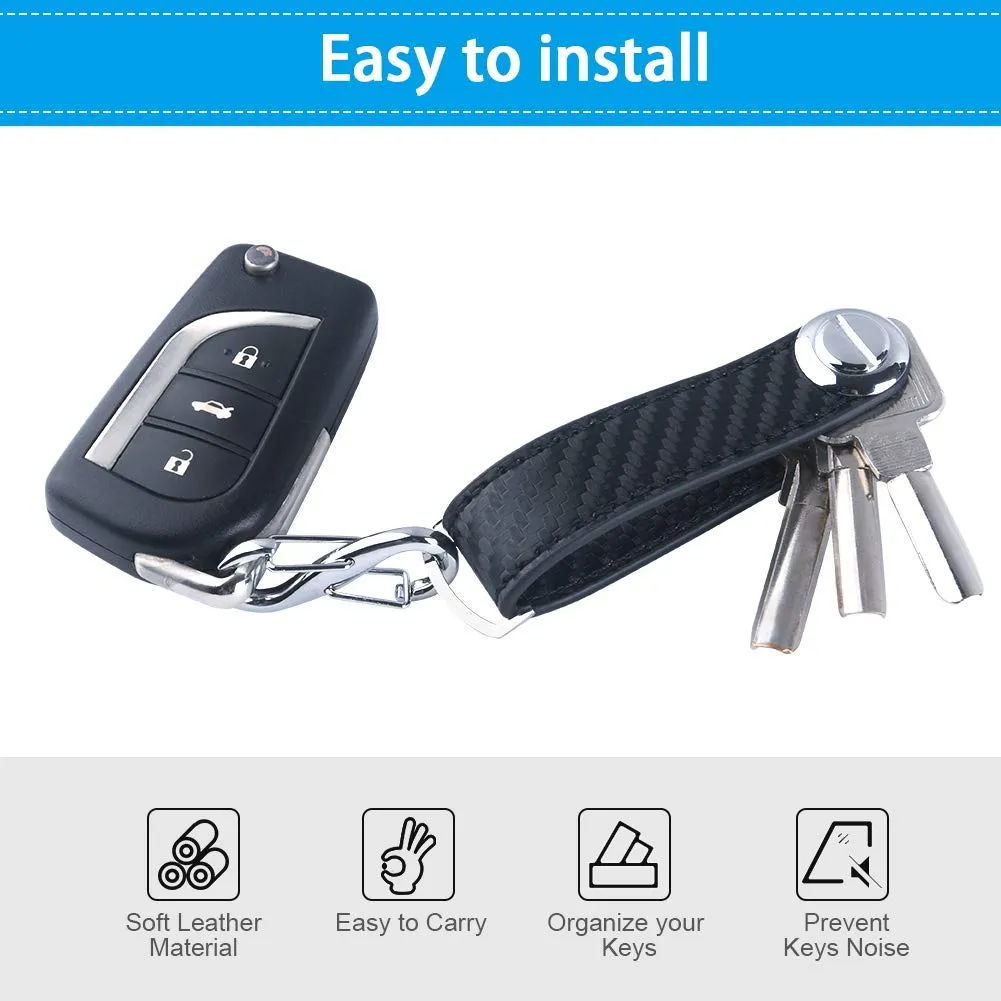 flintronic Organizzatore di Chiavi in Fibra di Carbonio, Pocket Smart Key Holder (7-9 Tasti) - Nero - immagine 8