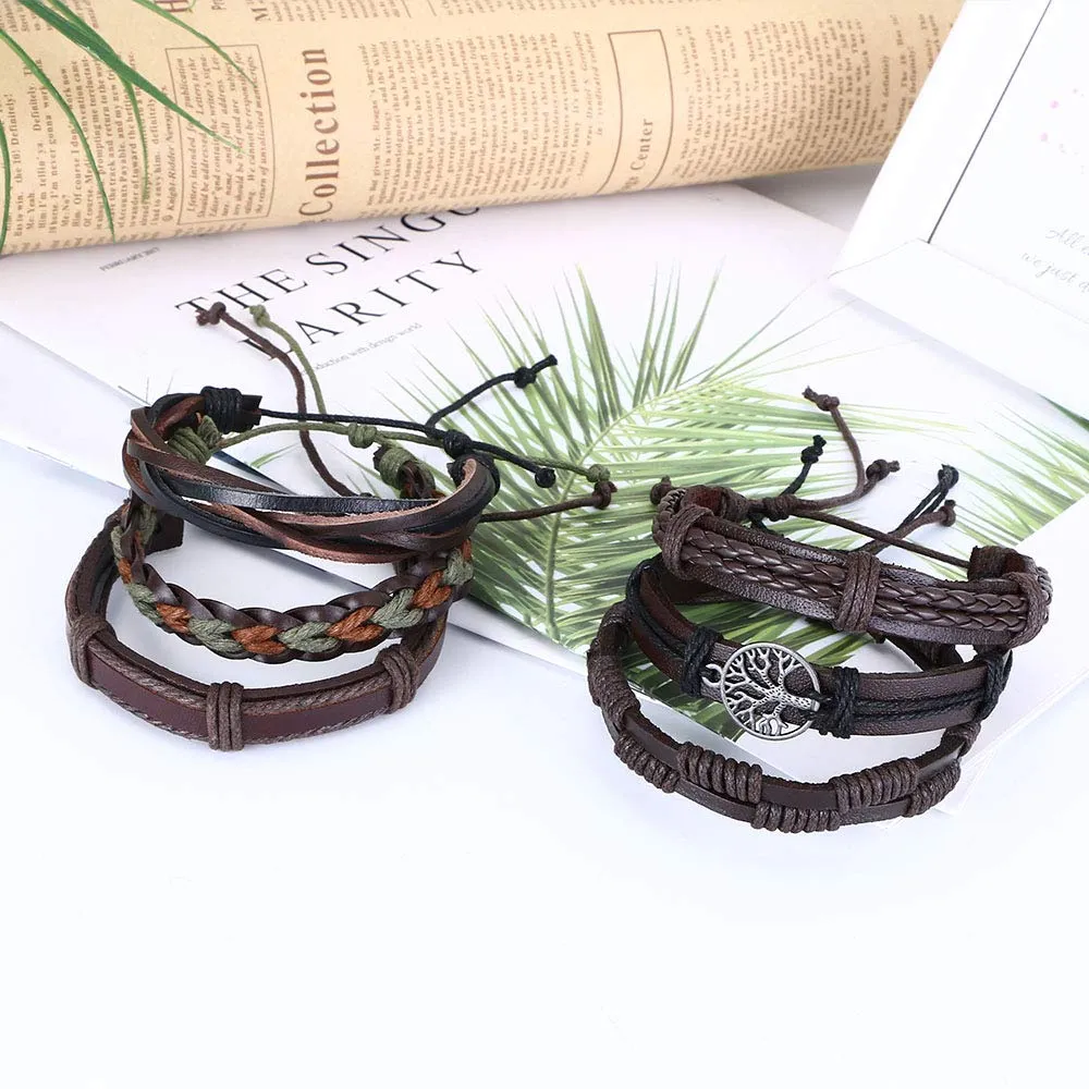 Flintronic Bracciale in Pelle Intrecciato per Uomo e Donna, 6 Pezzi, 18-34cm - immagine 5