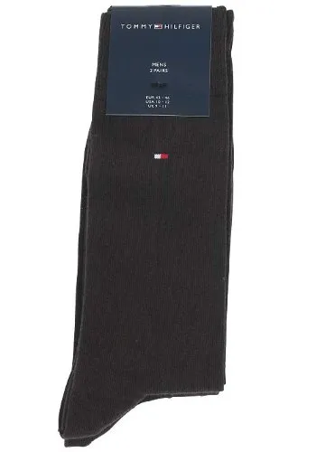 Tommy Hilfiger Classic Calzini Uomo, Marrone 111, 47-49 (Pacco da 2) - immagine 3