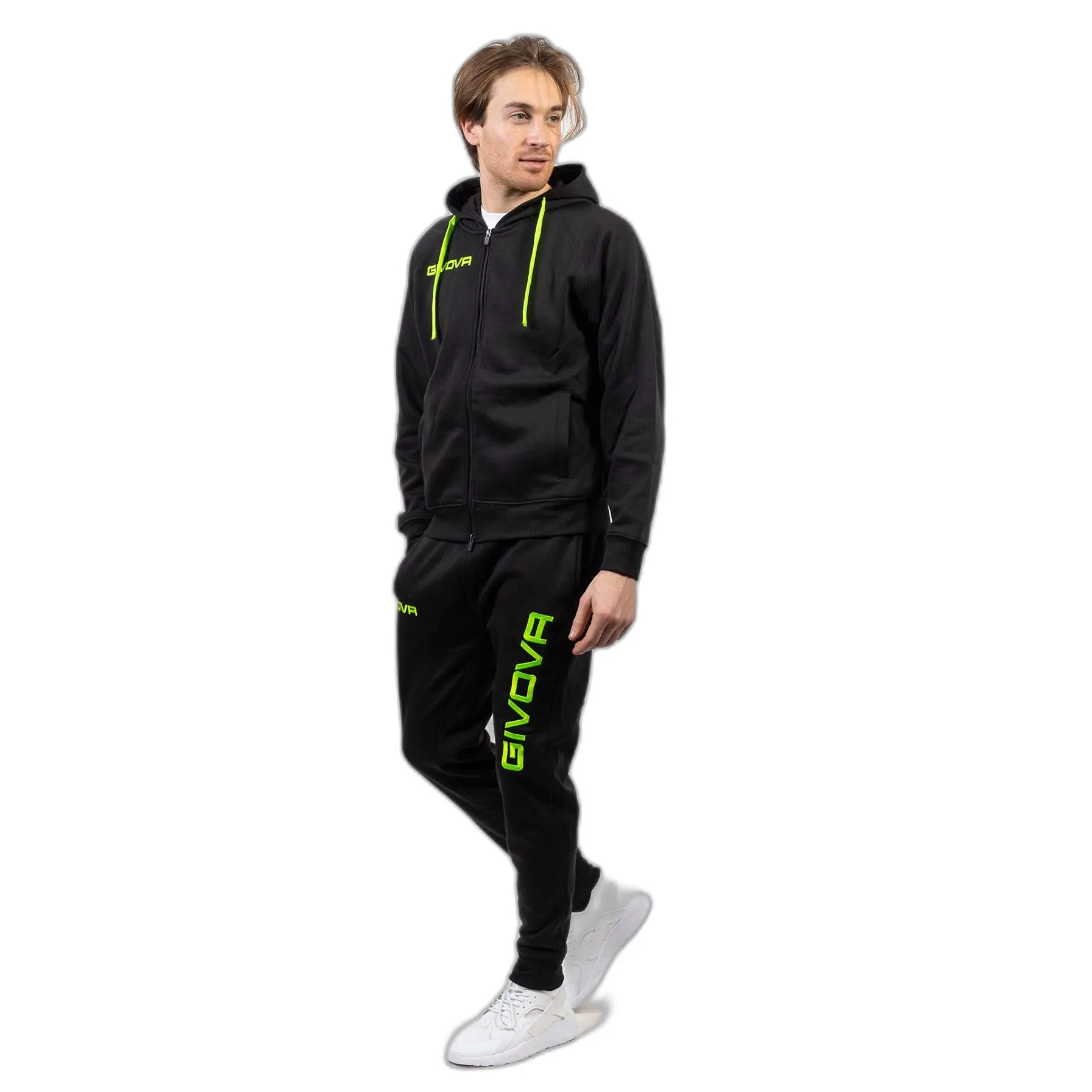 Givova Tuta King Felpa Nero/Verde Fluo XXS - immagine 1