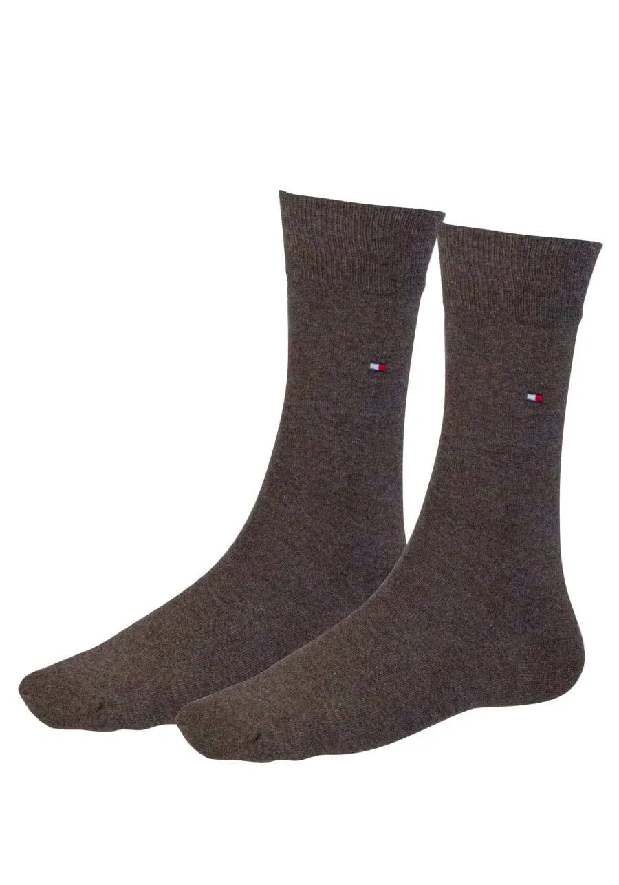 Tommy Hilfiger Classic Calzini Uomo, Marrone Oak, 43-46 (Pacco da 2) - immagine 2