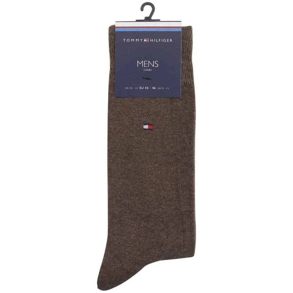 Tommy Hilfiger Classic Calzini Uomo, Marrone Oak, 43-46 (Pacco da 2) - immagine 3