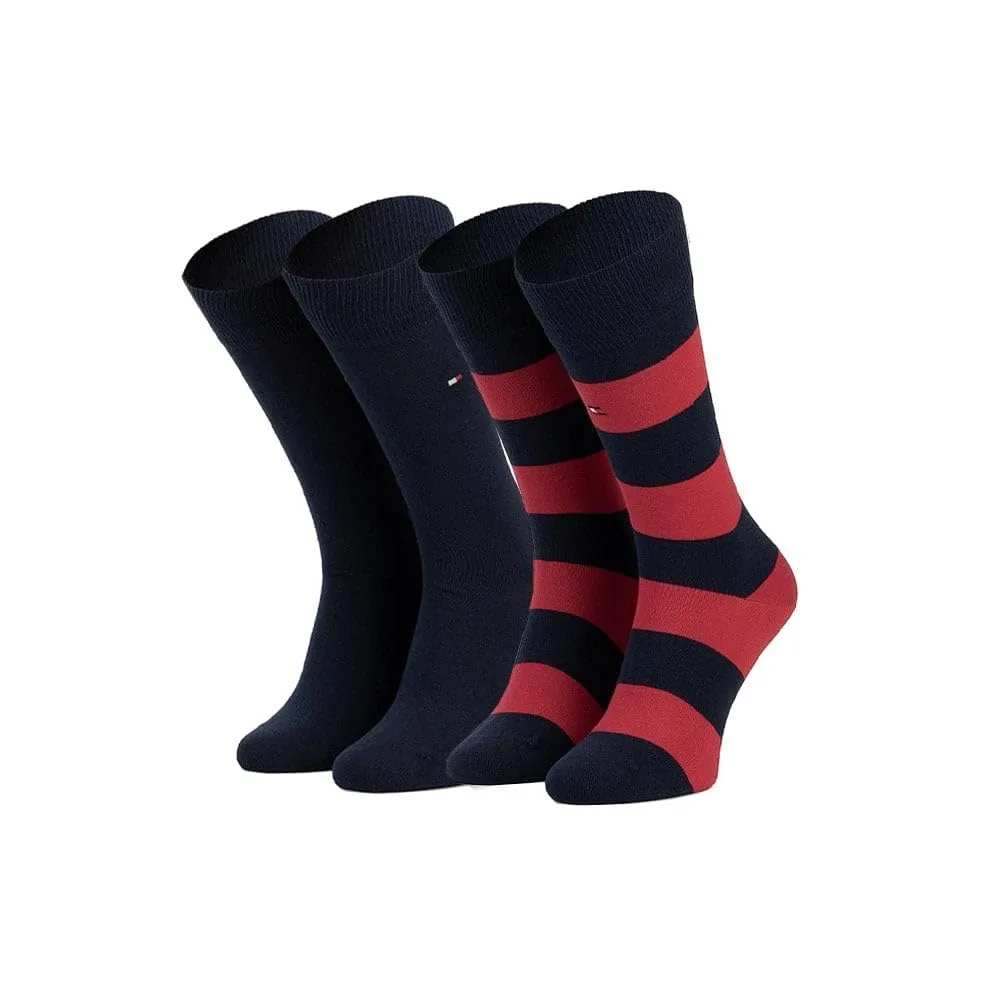Tommy Hilfiger Men's Rugby Socks, 2 Pack, Red, 43-46 - immagine 3