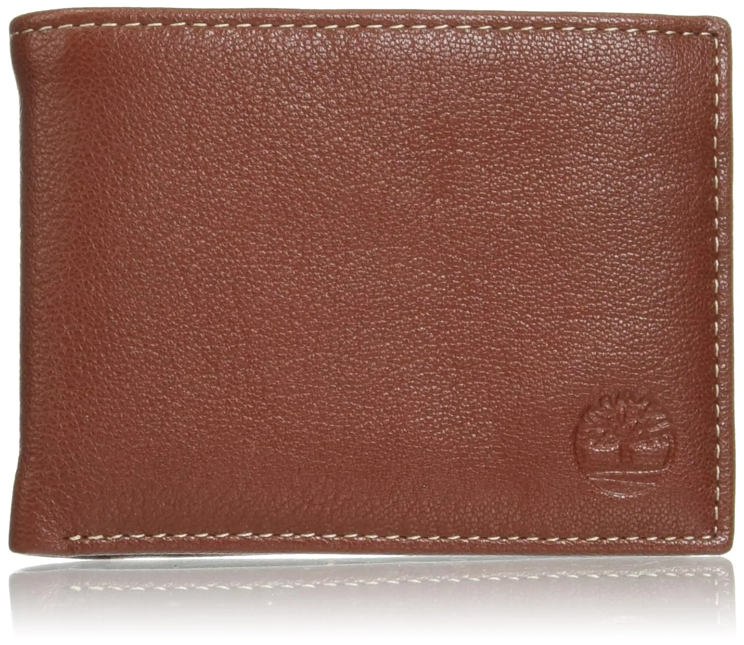 Timberland Men's Genuine Leather RFID Blocking Passcase Security Wallet, Brown, One Size - immagine 1