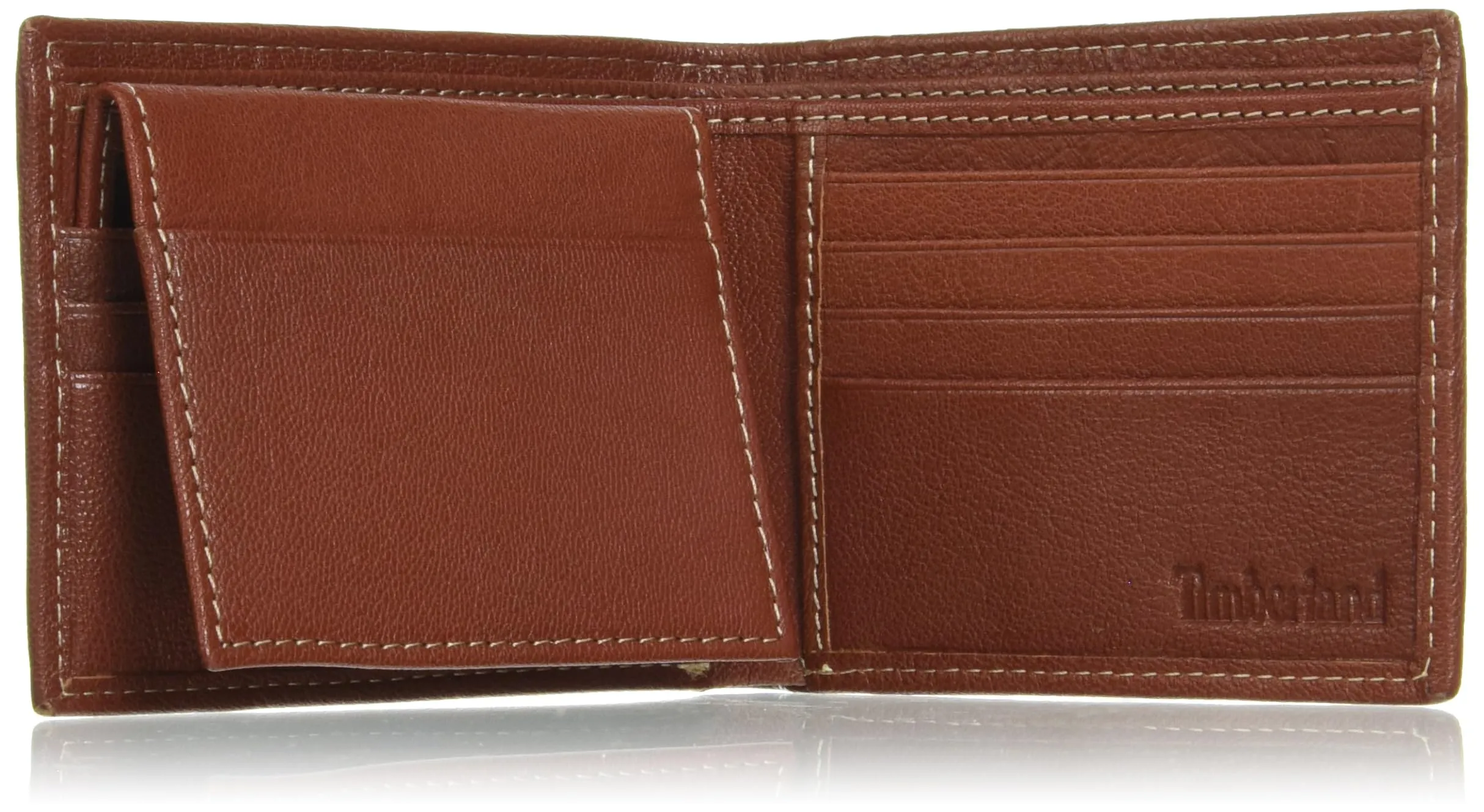Timberland Men's Genuine Leather RFID Blocking Passcase Security Wallet, Brown, One Size - immagine 5