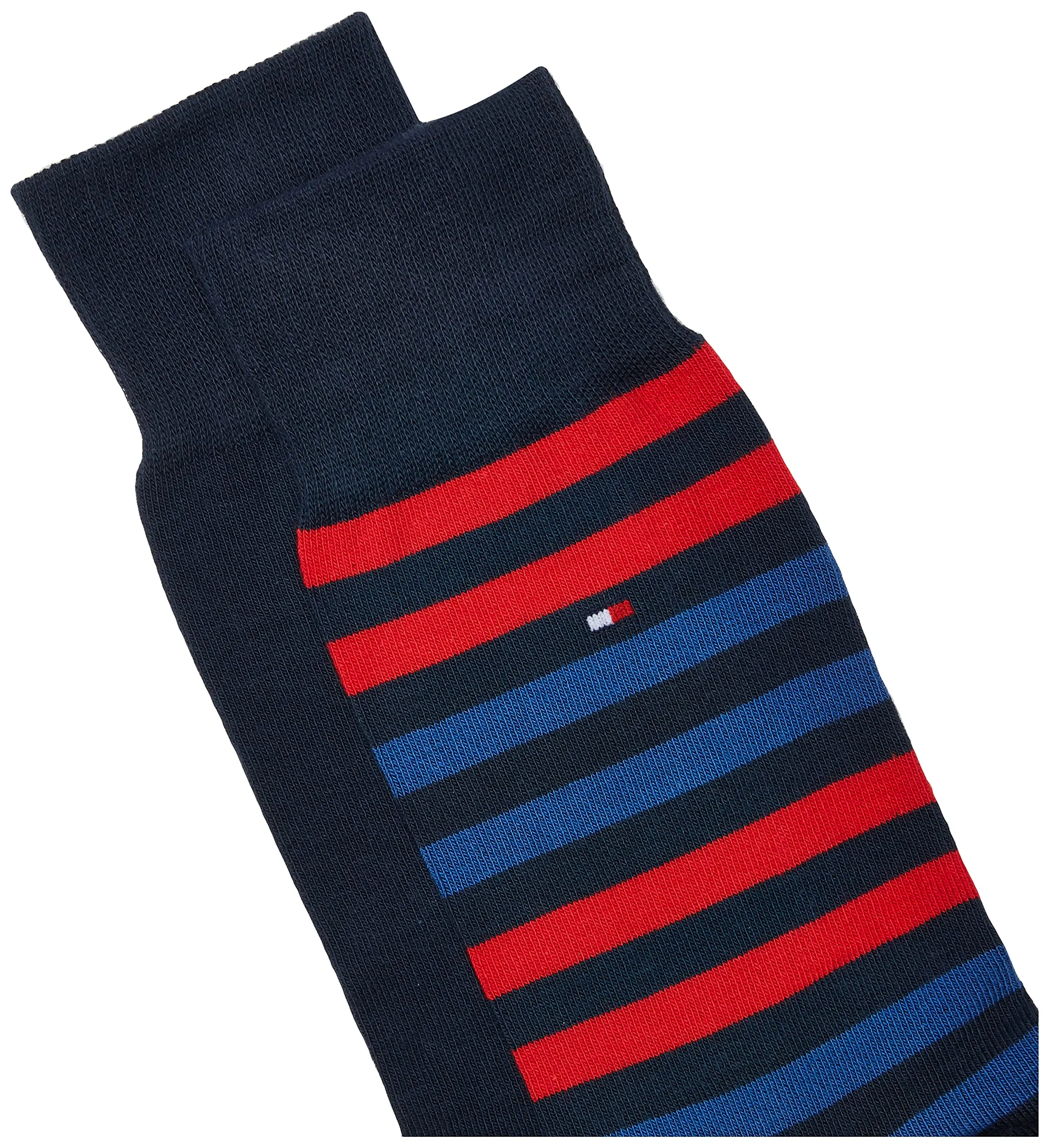 Tommy Hilfiger Classic Men's Socks, Navy/Red 472, 39-42 (Pack of 2) - immagine 2