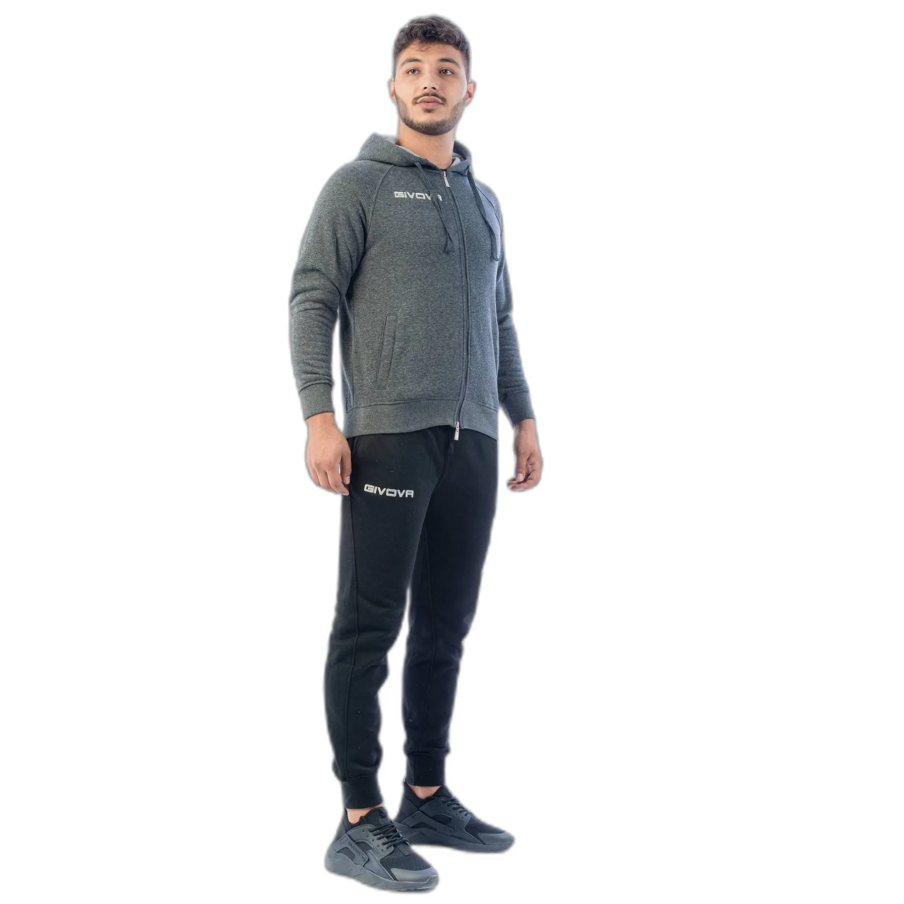 Givova Tuta King Felpa Grigio Scuro/Nero Tg. S - immagine 1