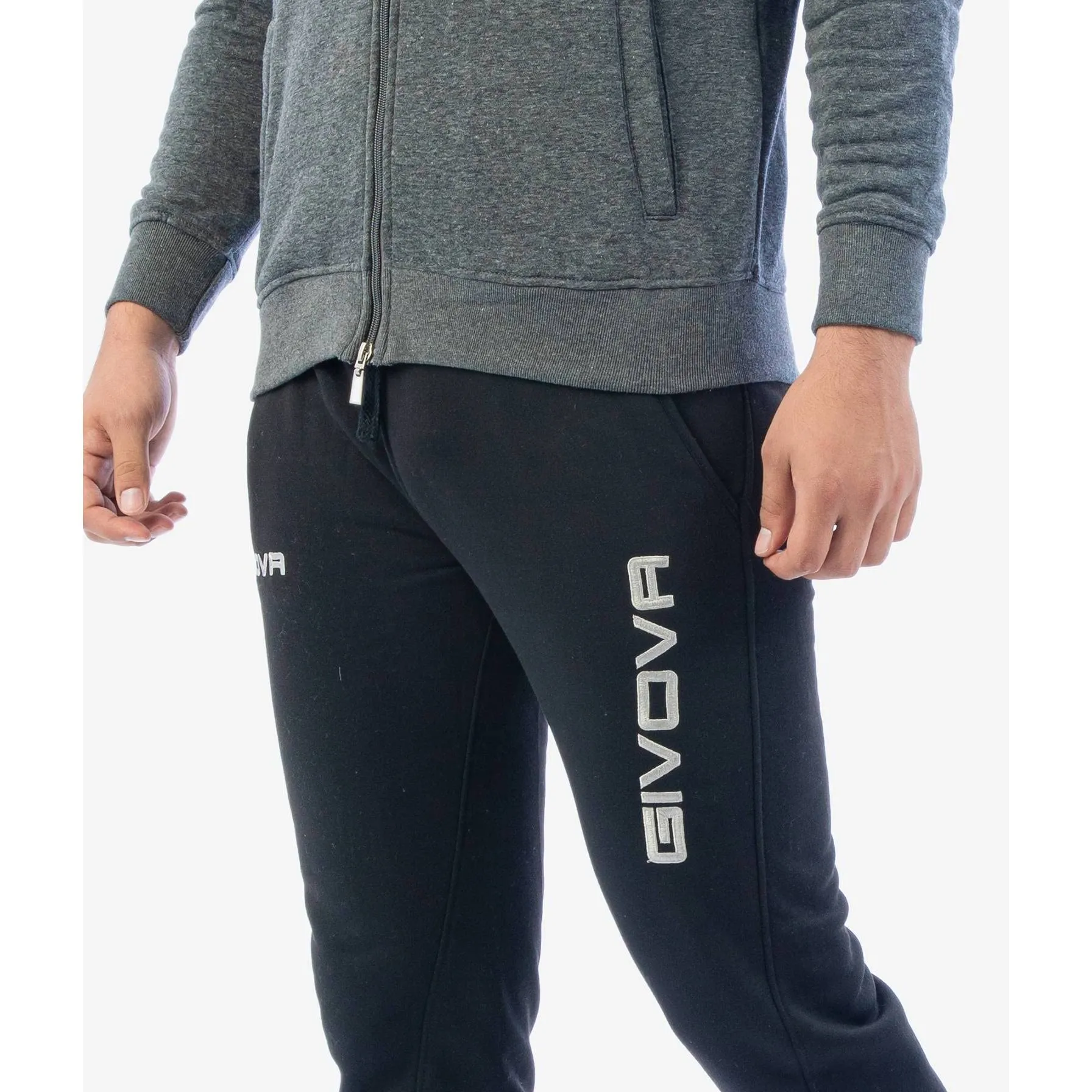 Givova Tuta King Felpa Grigio Scuro/Nero Tg. S - immagine 4