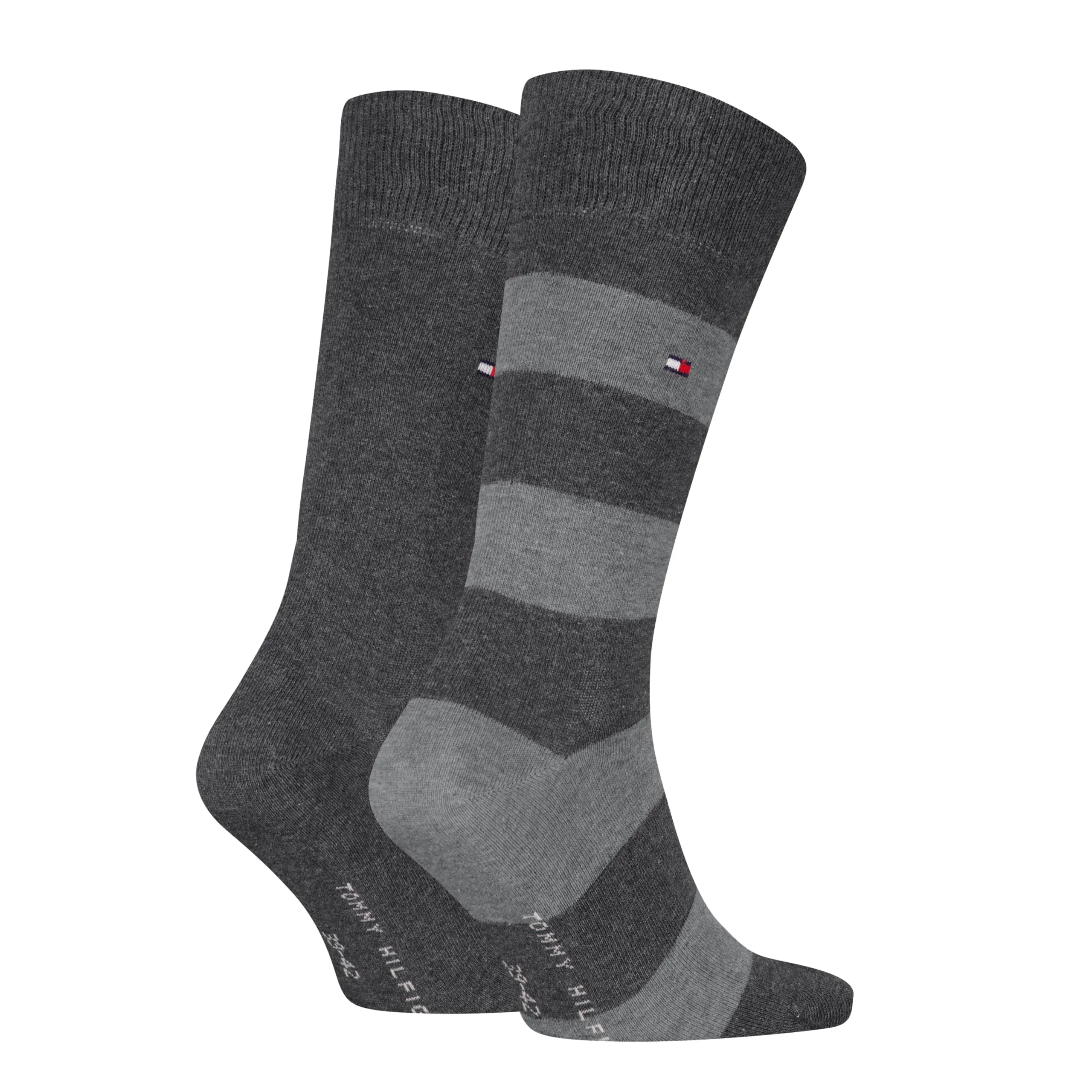 Tommy Hilfiger Men's Rugby Socks, 2 Pack, Anthracite 201, 39-42 - immagine 2