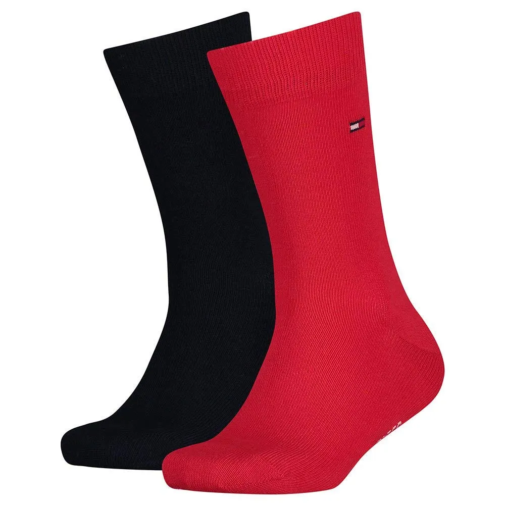 Tommy Hilfiger Classic Unisex Kids Socks, Navy/Red, 39-42 (Pack of 2) - immagine 1