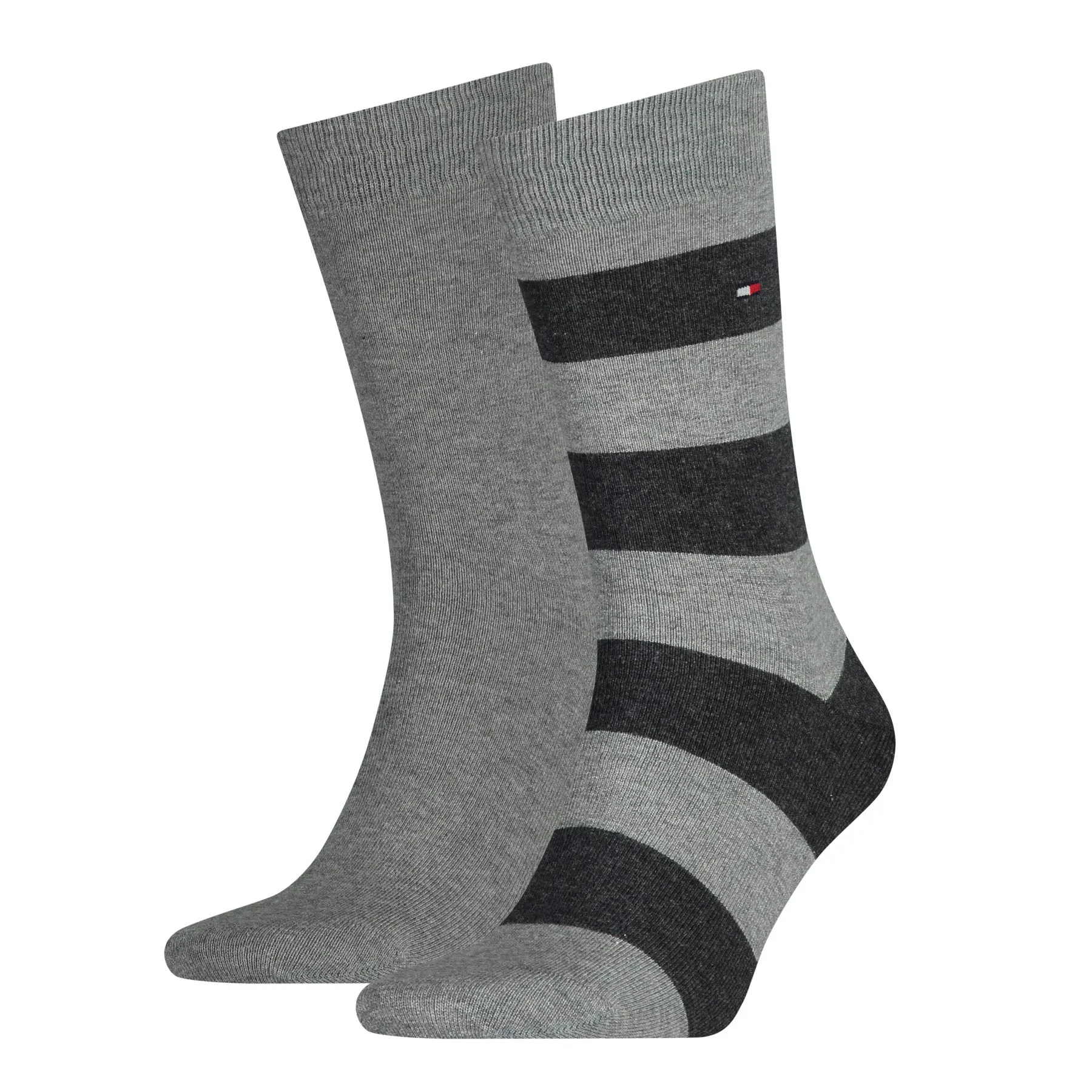 Tommy Hilfiger Men's Rugby Socks, 2 Pack, Anthracite 201, 43-46 - immagine 1