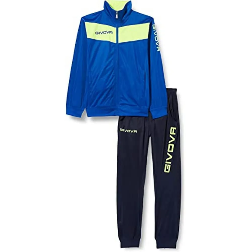 Givova TR018F Tuta Visa Unisex Adulto, Azzurro/Giallo Fluo, 3XL - immagine 1