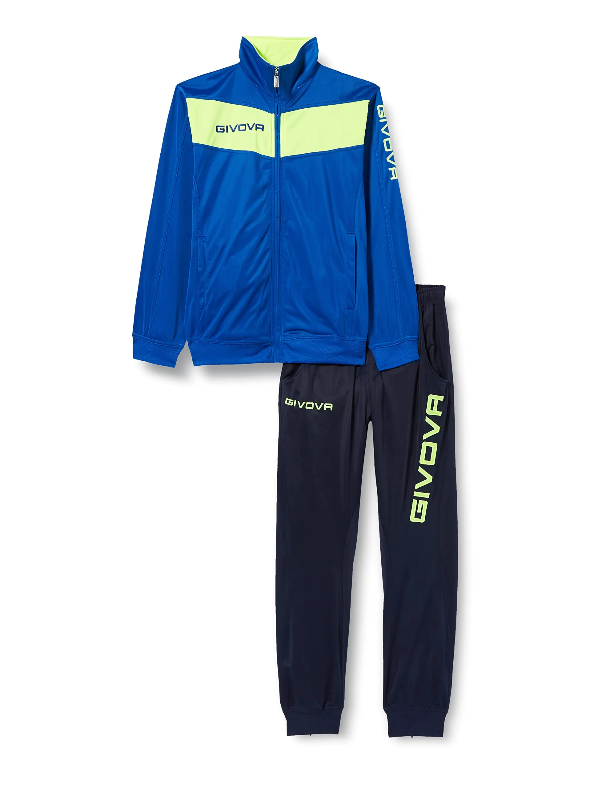 Givova TR018F Tuta Visa Unisex Adulto, Azzurro/Giallo Fluo, 4XL - immagine 1