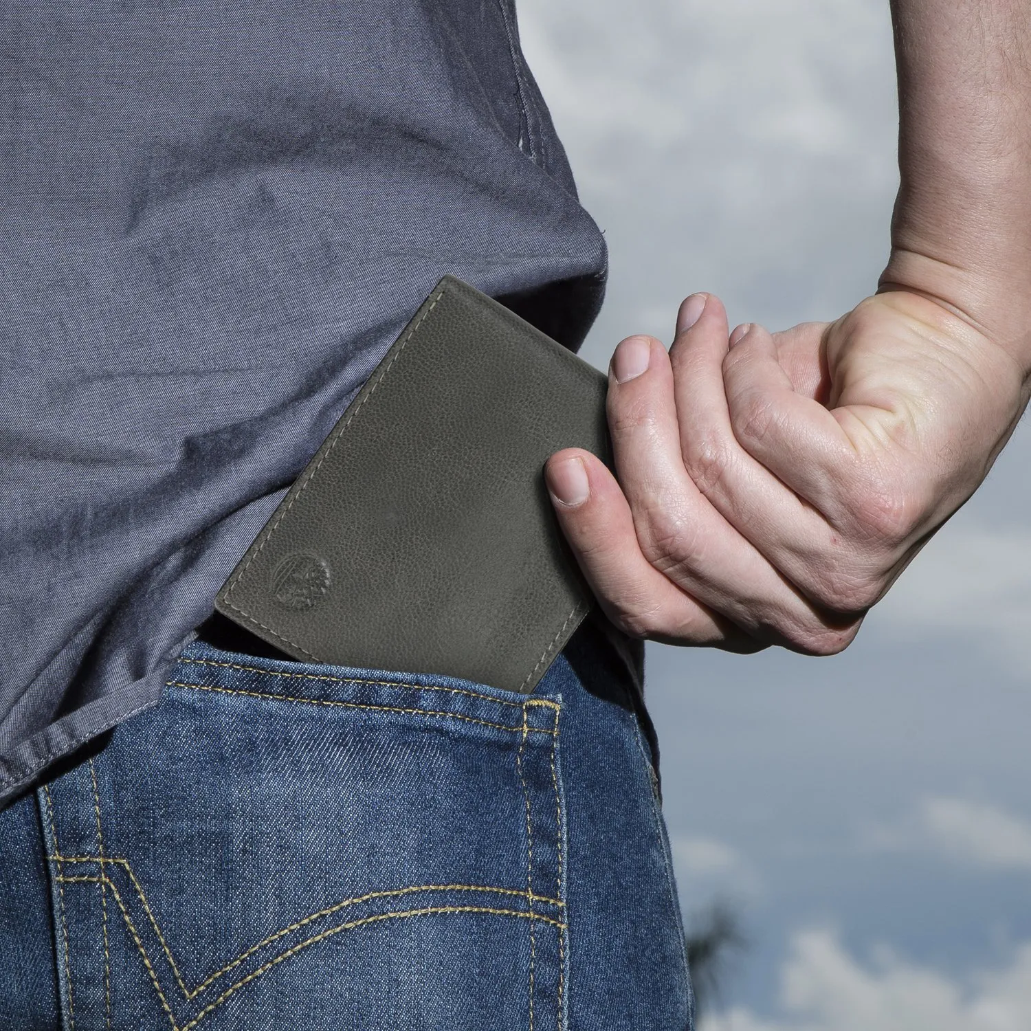 Timberland Portafoglio da Uomo in Pelle con Blocco RFID, Grigio, Taglia Unica - immagine 4