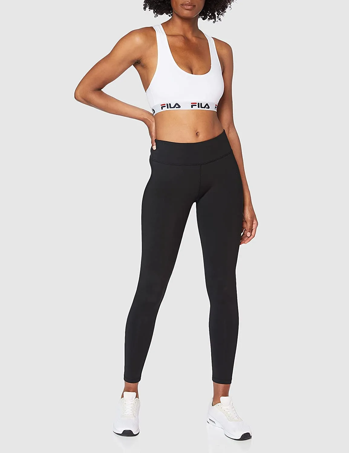 Fila Reggiseno Sportivo in Cotone Senza Ferretto, Bianco, Taglia M - immagine 4