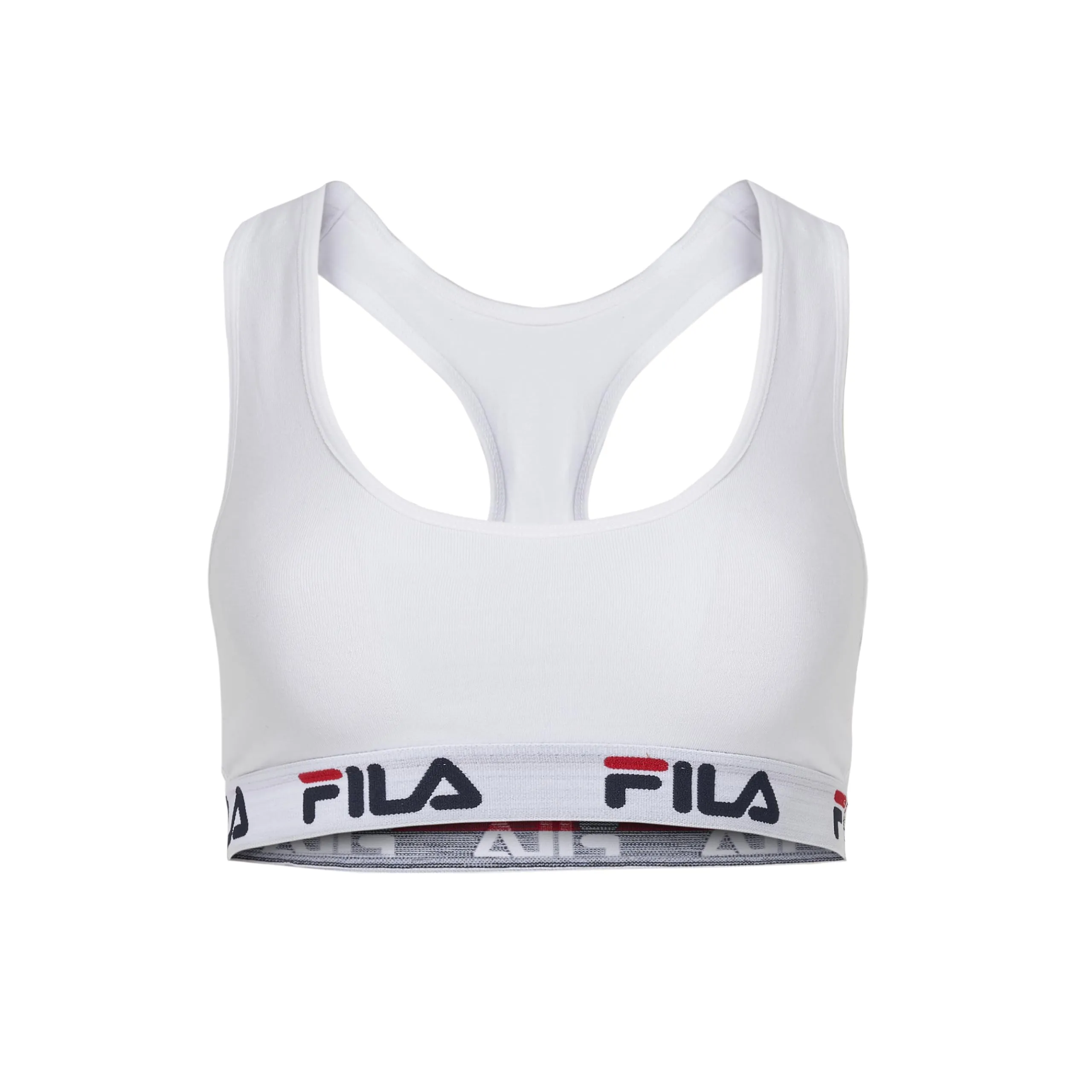 Fila Reggiseno Sportivo in Cotone Senza Ferretto, Bianco, XL - immagine 1