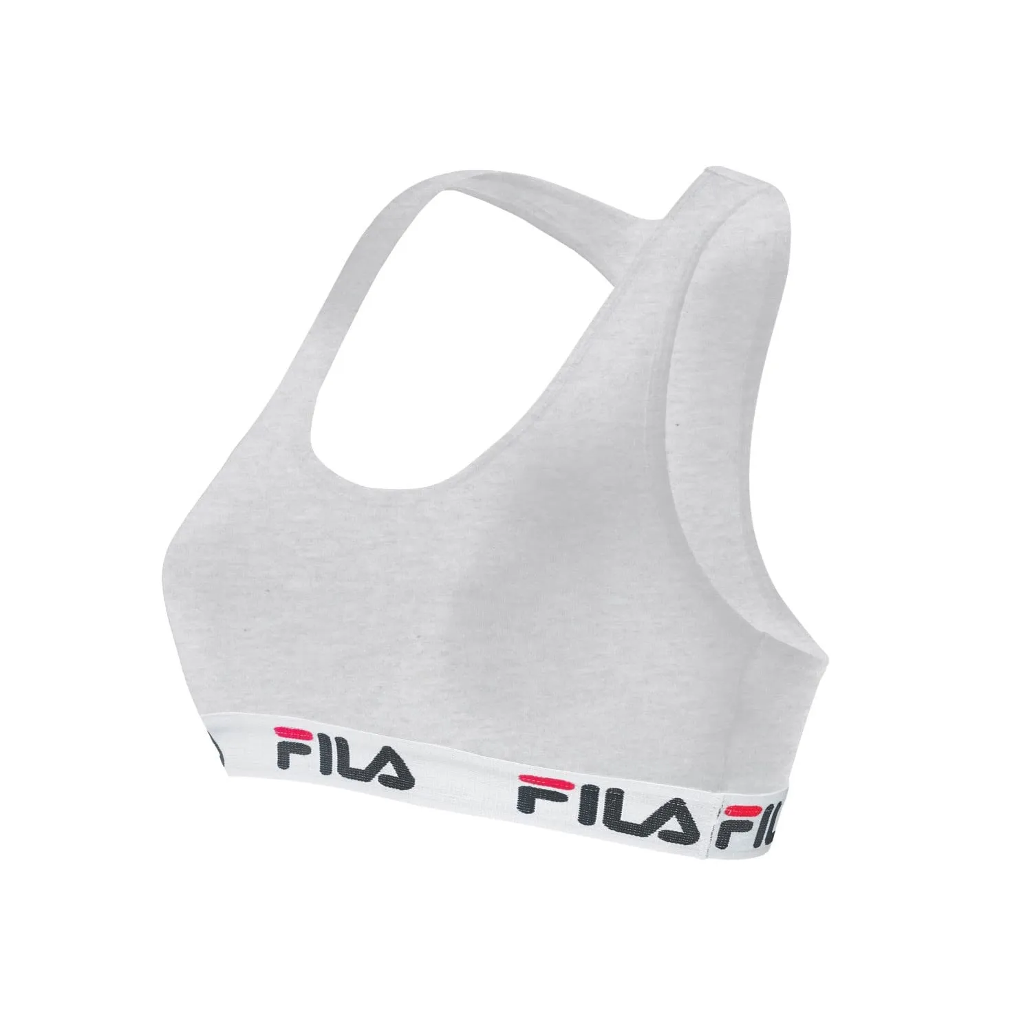Fila Reggiseno Sportivo in Cotone Senza Ferretto, Grigio, XL - immagine 1
