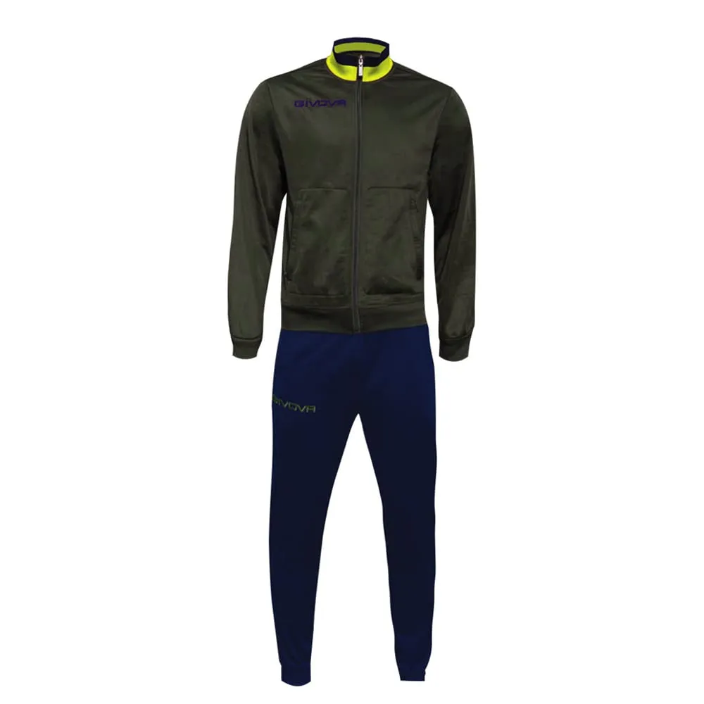 Givova TR032 Unisex Adult Verde Militare-Giallo Fluo 2XS - immagine 1