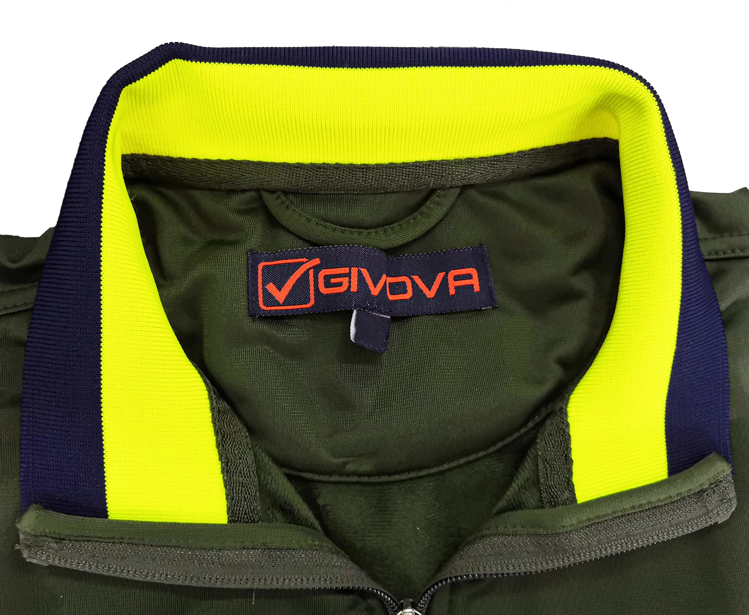 Givova TR032 Unisex Adult Verde Militare-Giallo Fluo 2XS - immagine 4