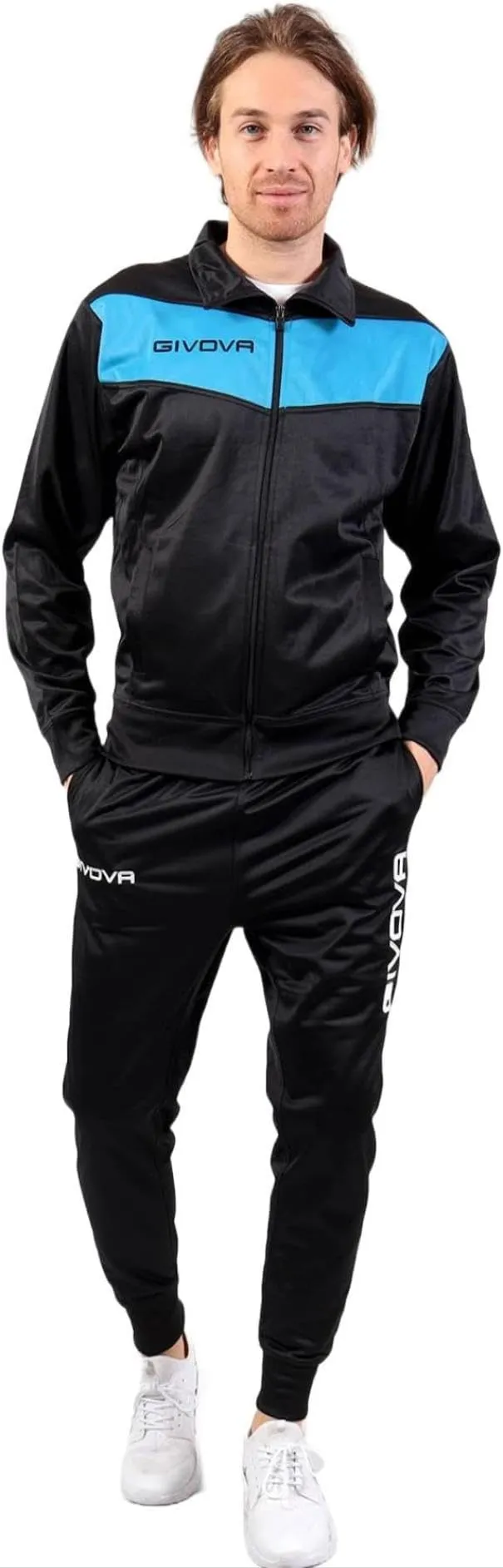 Givova TR018 Tuta Unisex Adulto, Blu/Turchese, M - immagine 1