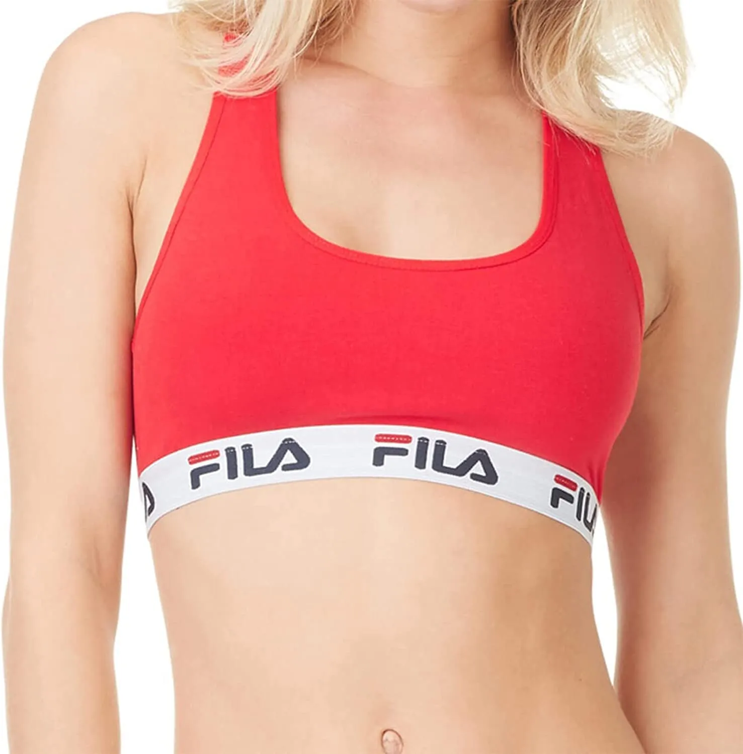 Fila Reggiseno Sportivo Donna, Rosso, Taglia S - immagine 1
