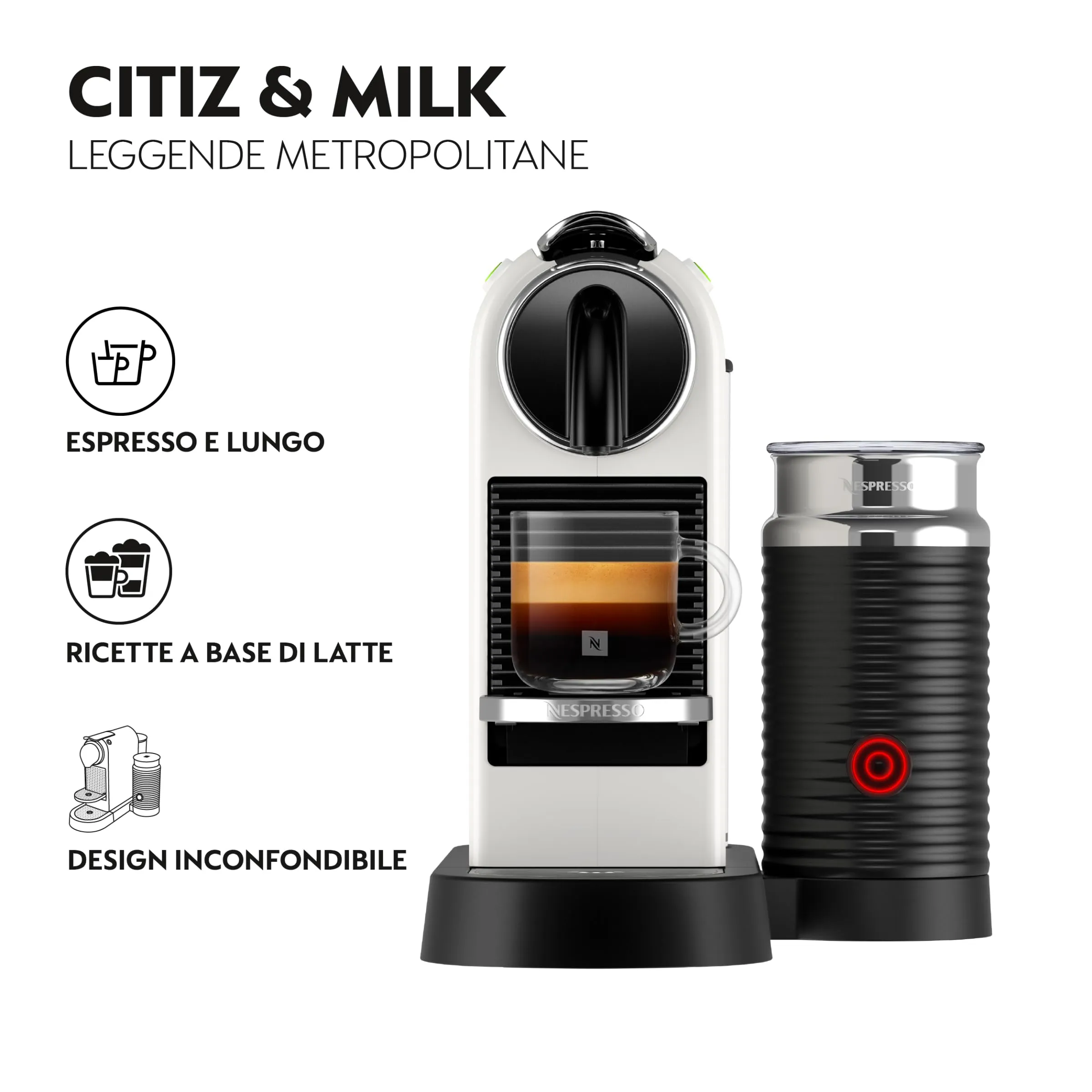 Nespresso Citiz & Milk con Aeroccino EN267.WAE Macchina da caffè De'Longhi White - immagine 3