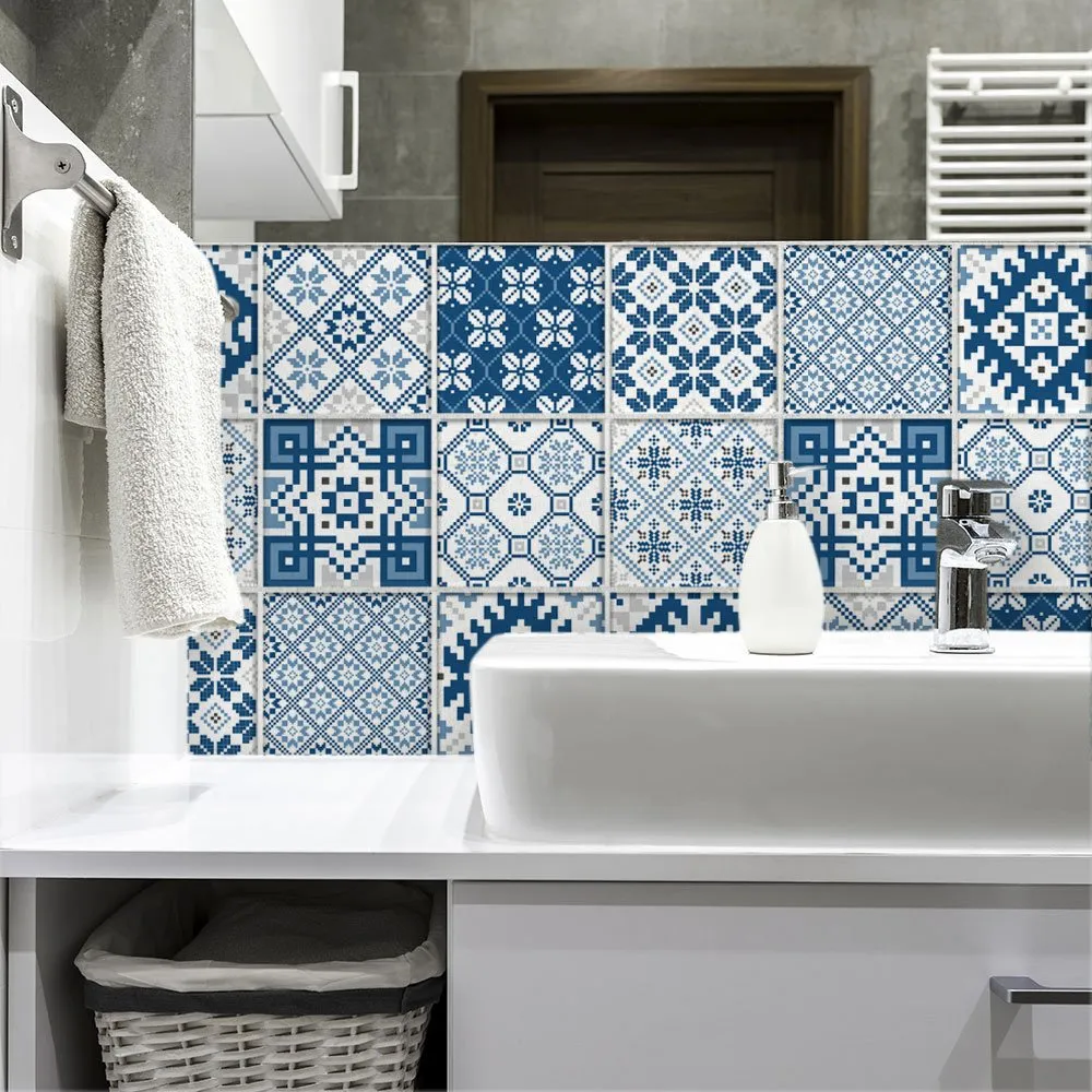 RE-COVERTILES Adesivi Piastrelle in PVC per Cucina e Bagno, 24 Pz 10x10 cm, PS00106 - immagine 1