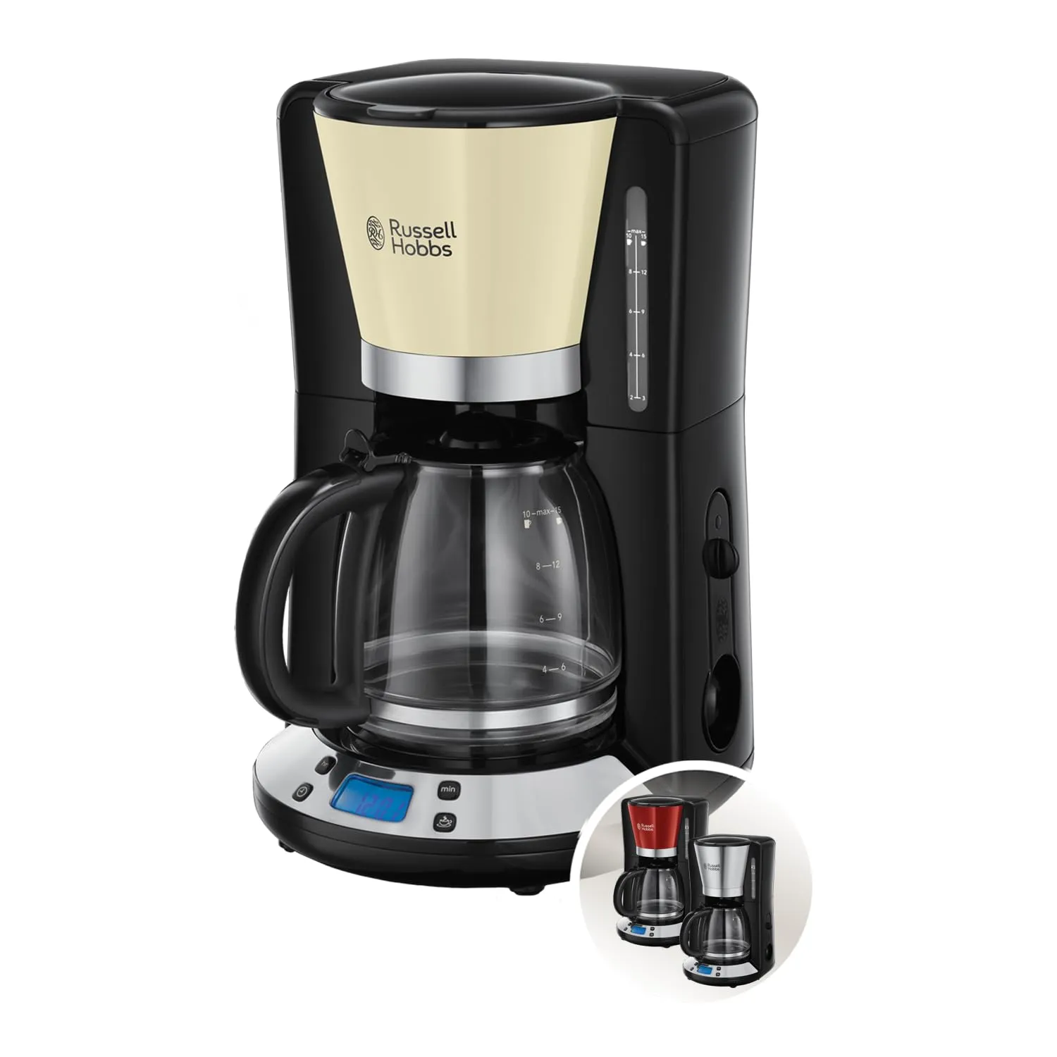 Russell Hobbs Macchina da Caffè Americano Digitale, Crema, 1,25 L, 10 Tazze - immagine 1